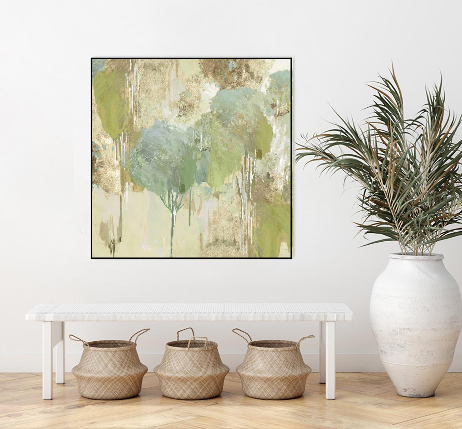 Teal Forest I by Valeria Mravyan on GIANT ART - beige abstract