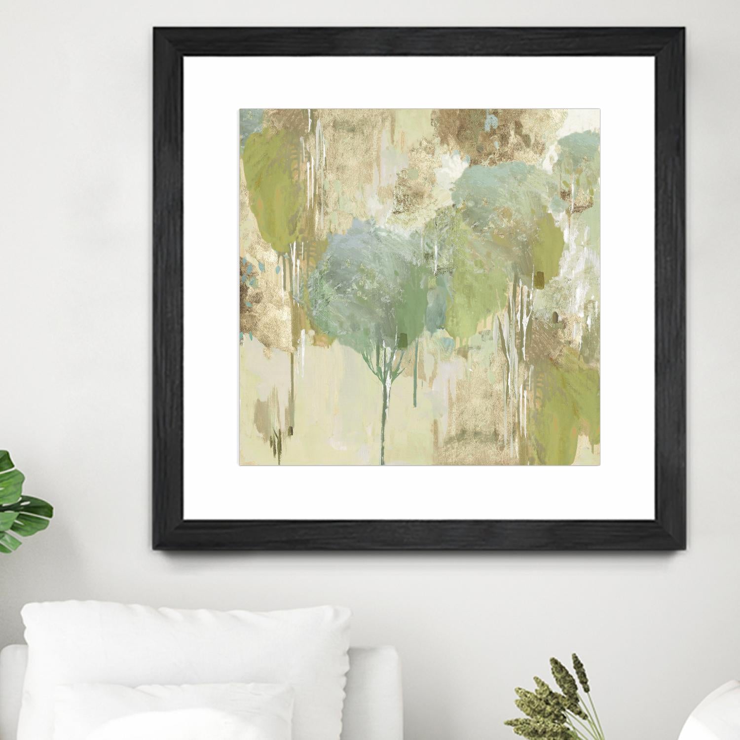 Teal Forest I by Valeria Mravyan on GIANT ART - beige abstract