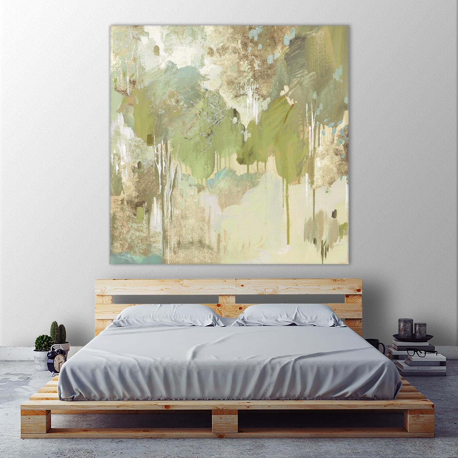 Teal Forest II by Valeria Mravyan on GIANT ART - beige abstract