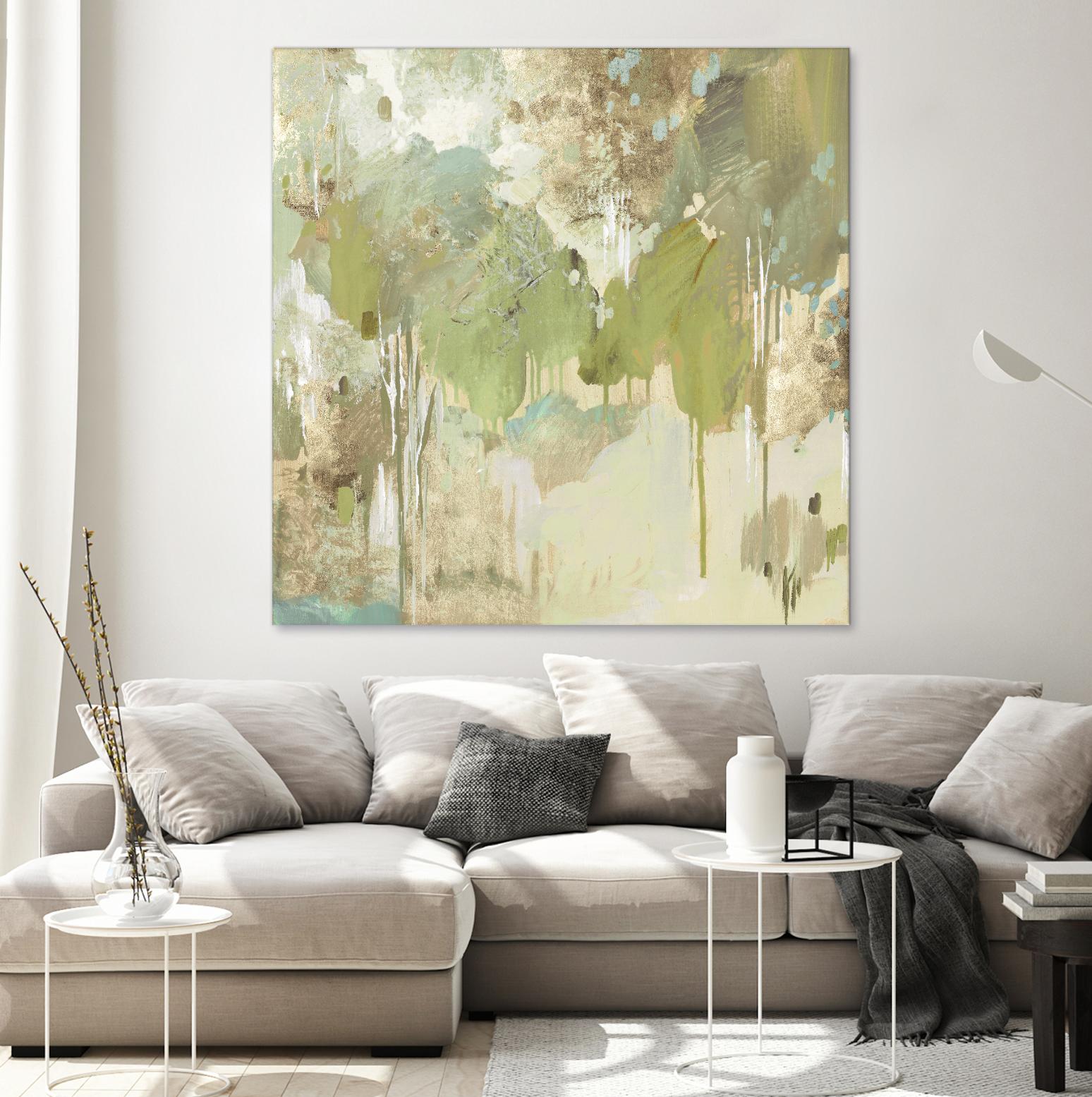 Teal Forest II by Valeria Mravyan on GIANT ART - beige abstract