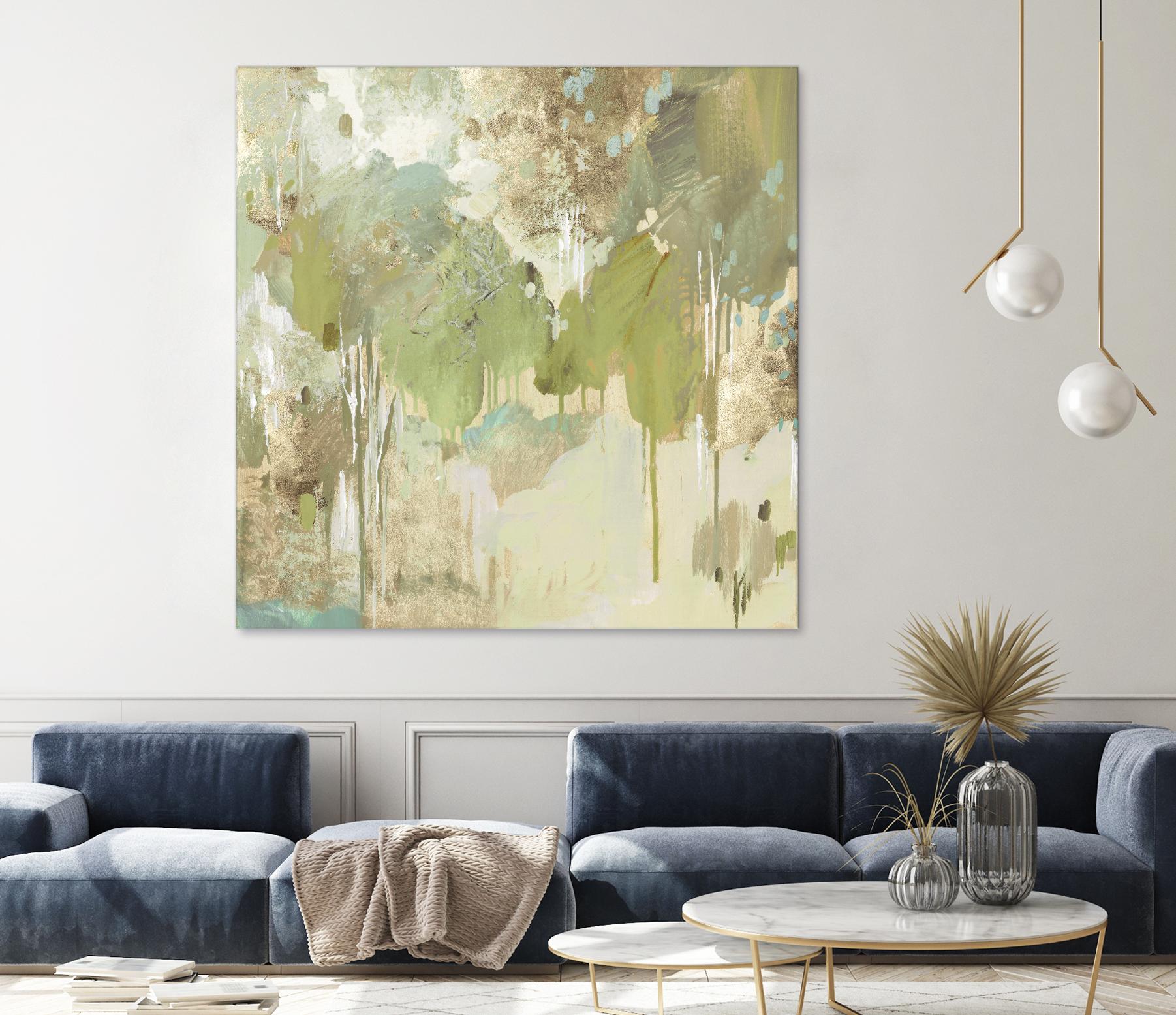 Teal Forest II by Valeria Mravyan on GIANT ART - beige abstract