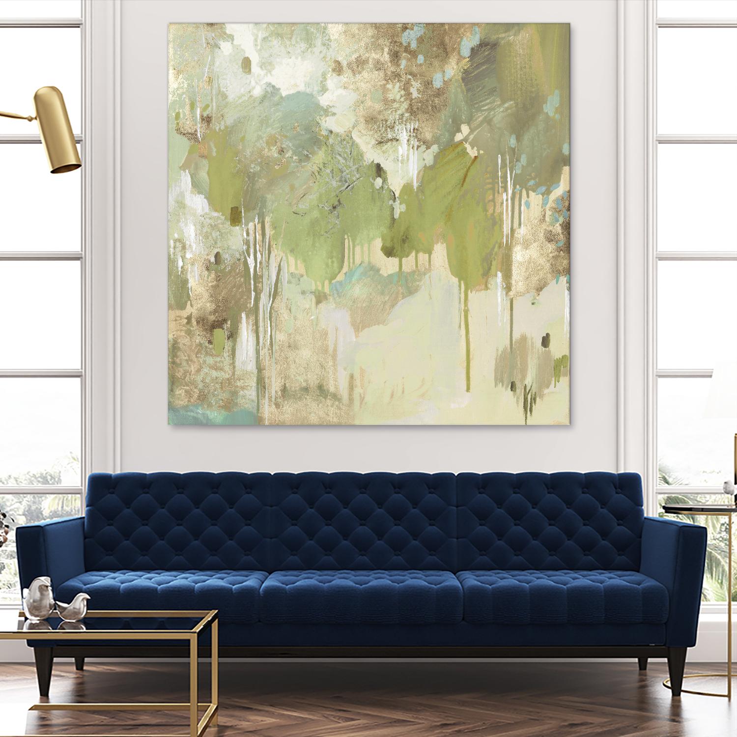 Teal Forest II by Valeria Mravyan on GIANT ART - beige abstract