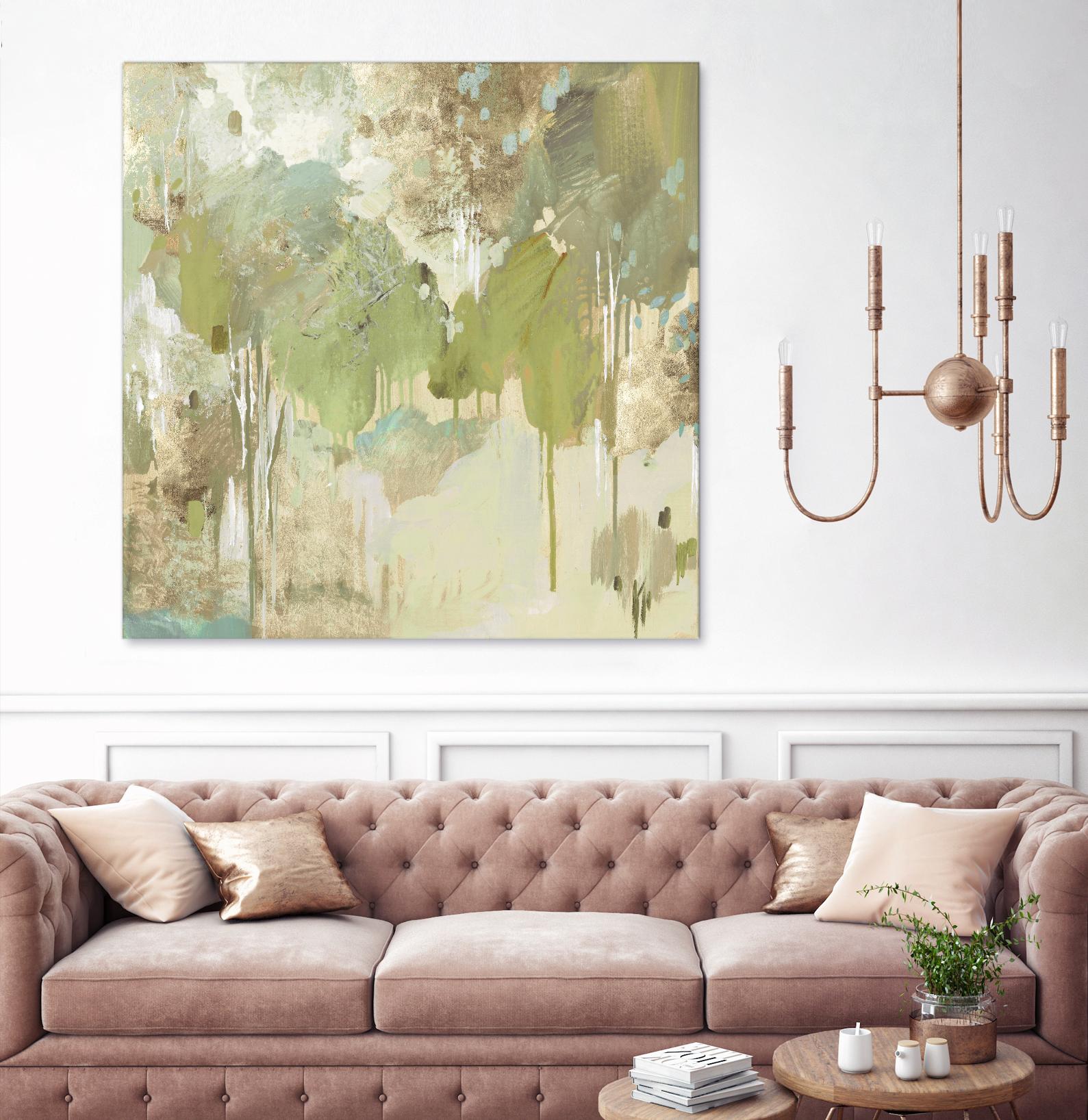 Teal Forest II by Valeria Mravyan on GIANT ART - beige abstract