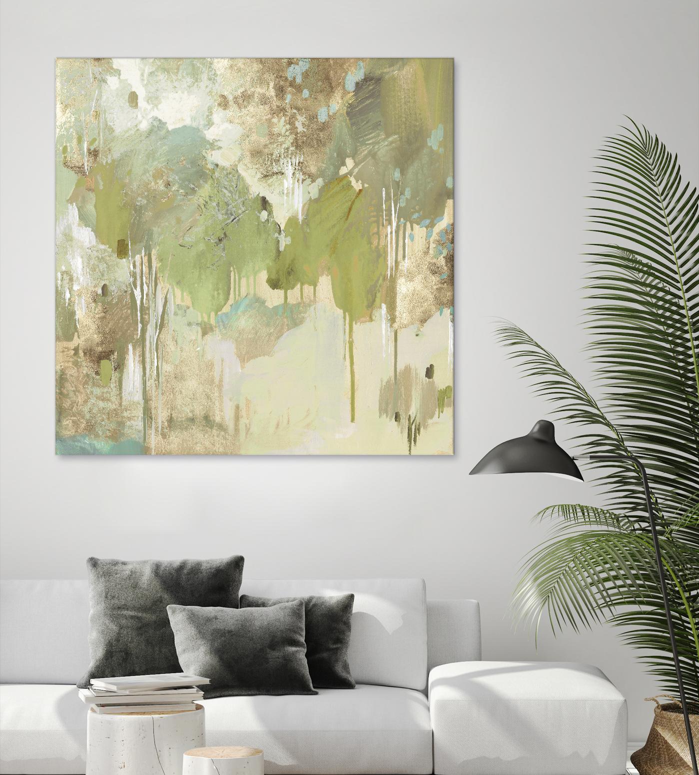 Teal Forest II by Valeria Mravyan on GIANT ART - beige abstract