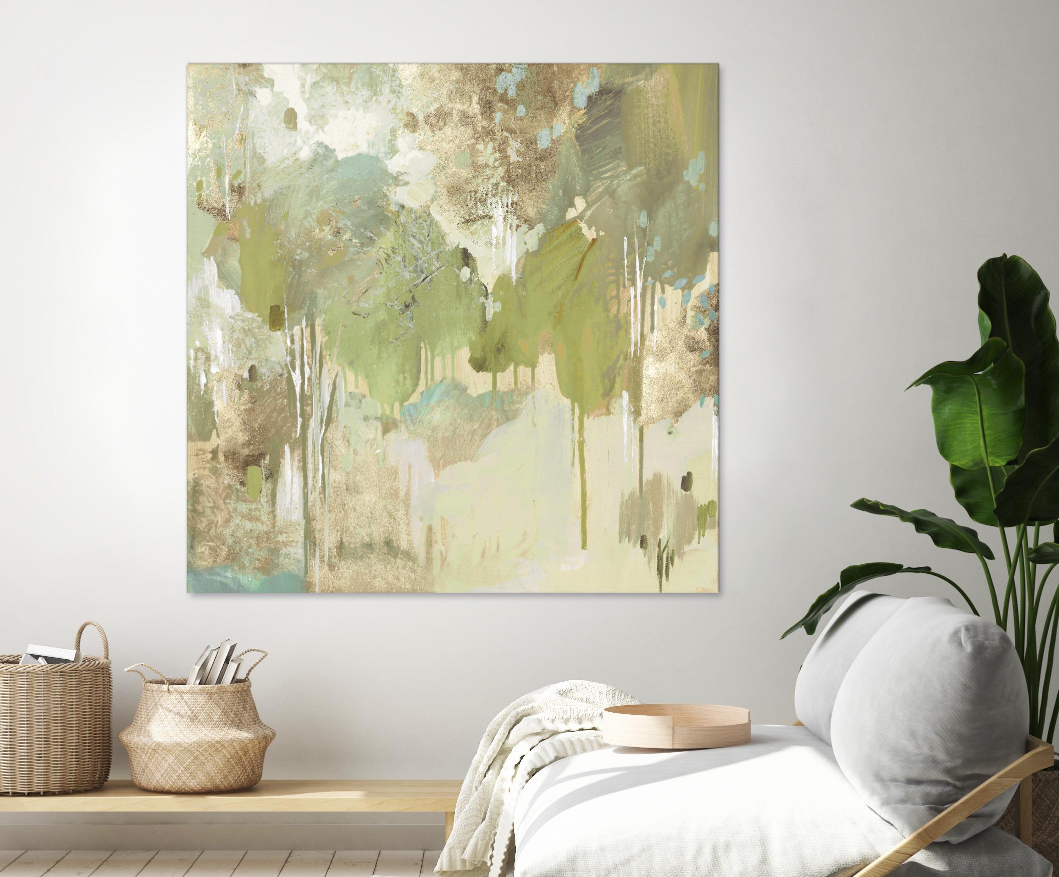 Teal Forest II by Valeria Mravyan on GIANT ART - beige abstract