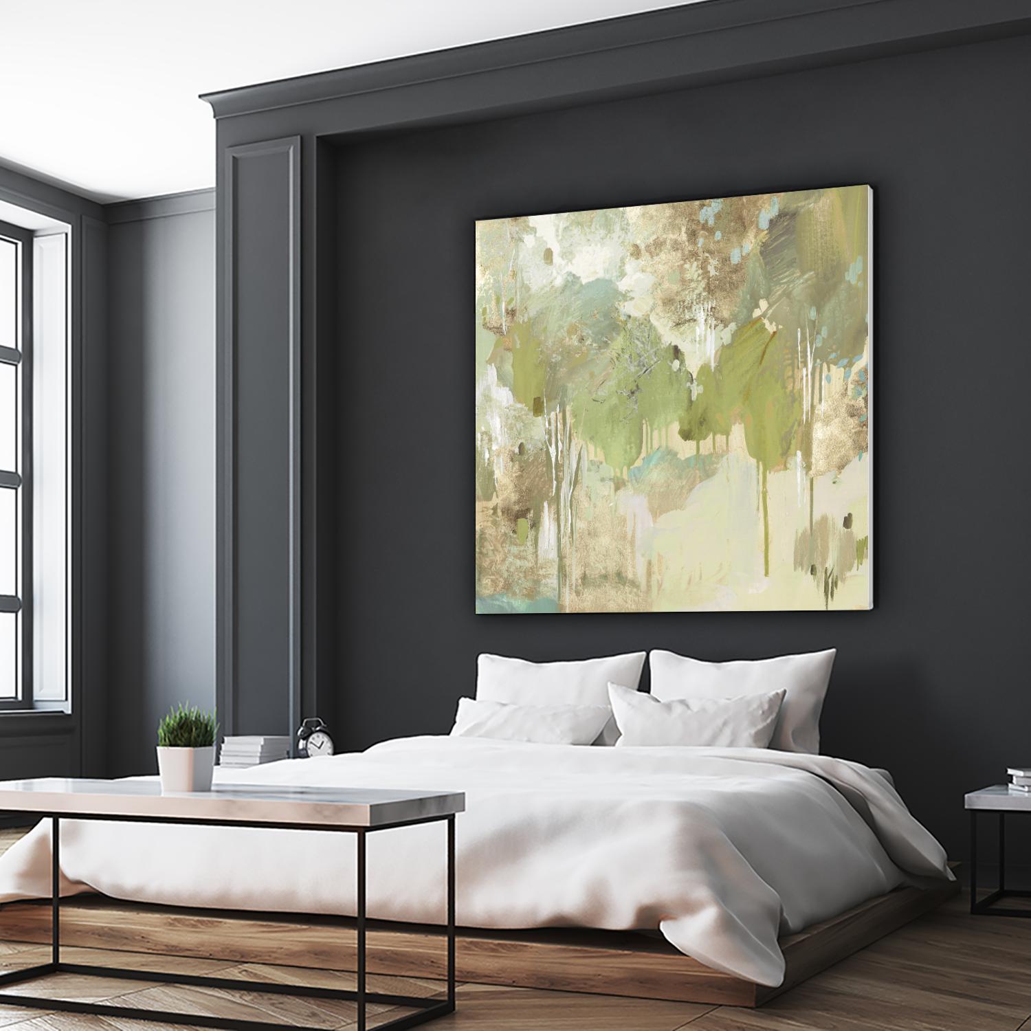 Teal Forest II by Valeria Mravyan on GIANT ART - beige abstract