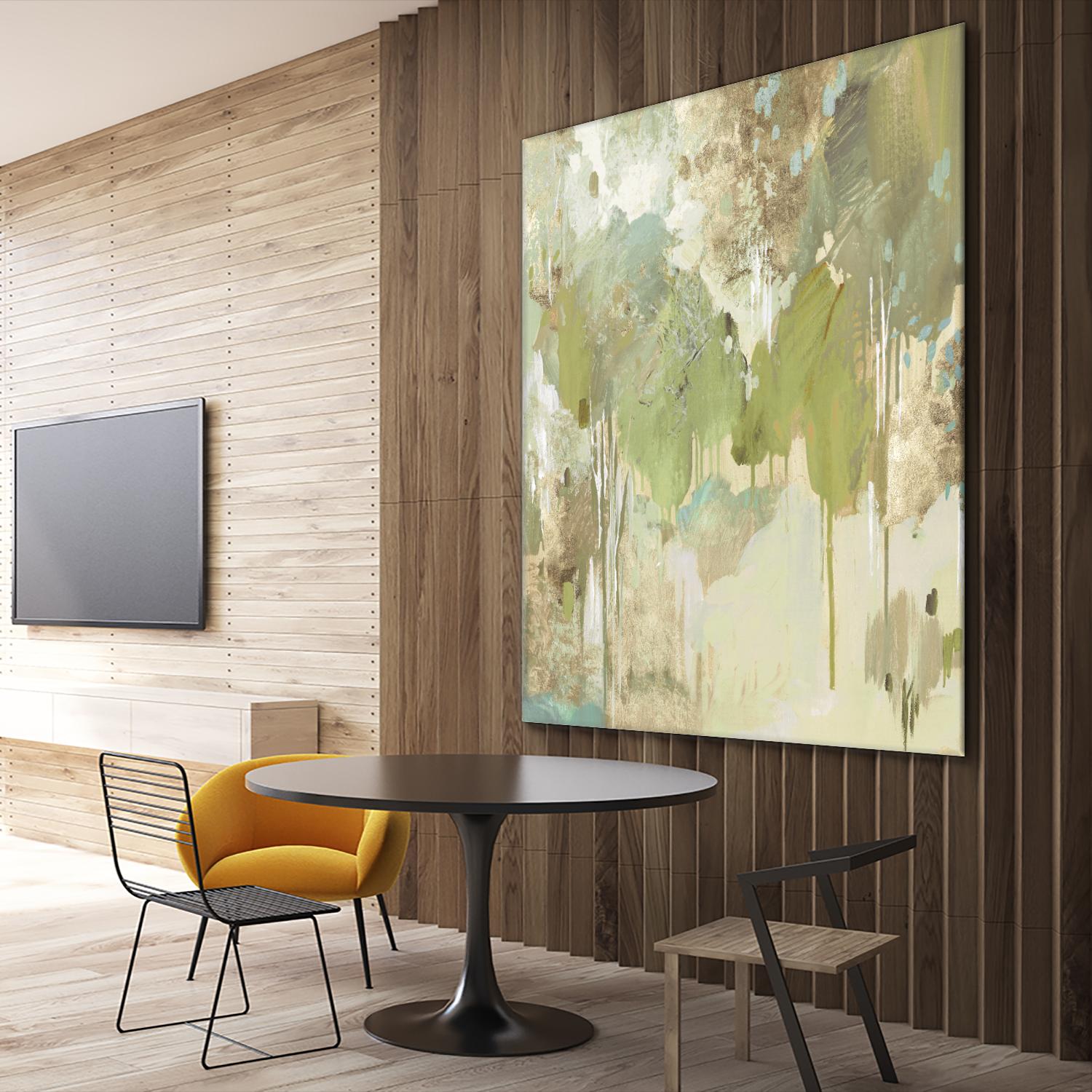 Teal Forest II by Valeria Mravyan on GIANT ART - beige abstract