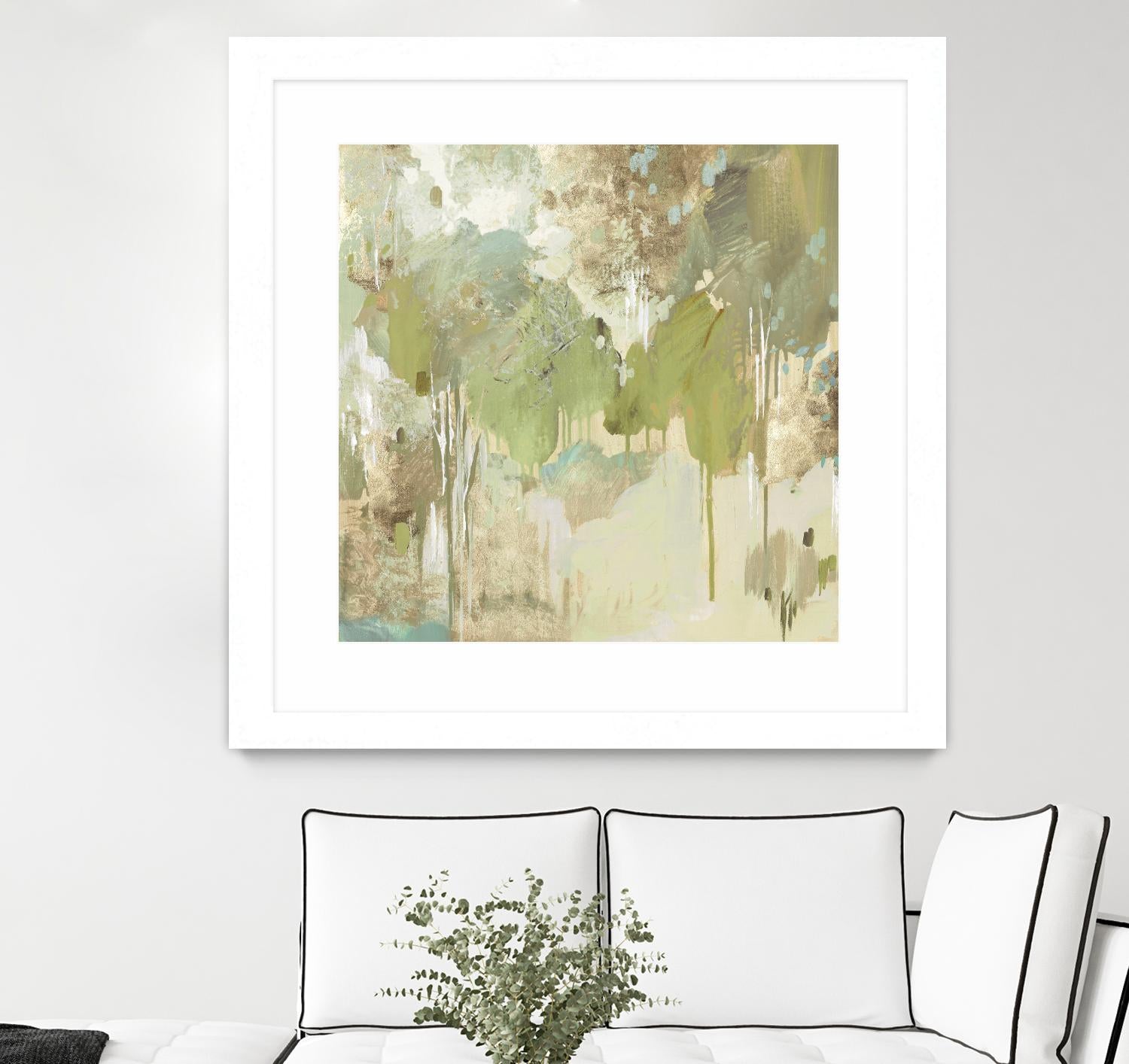 Teal Forest II by Valeria Mravyan on GIANT ART - beige abstract