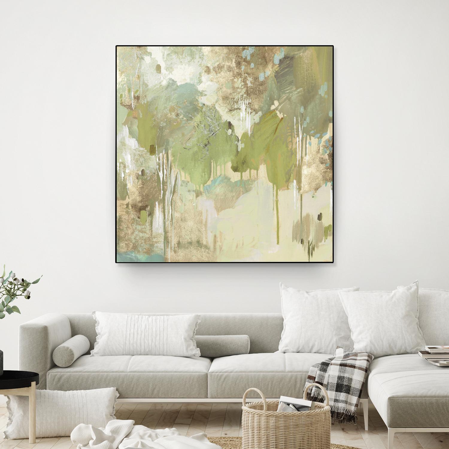 Teal Forest II by Valeria Mravyan on GIANT ART - beige abstract