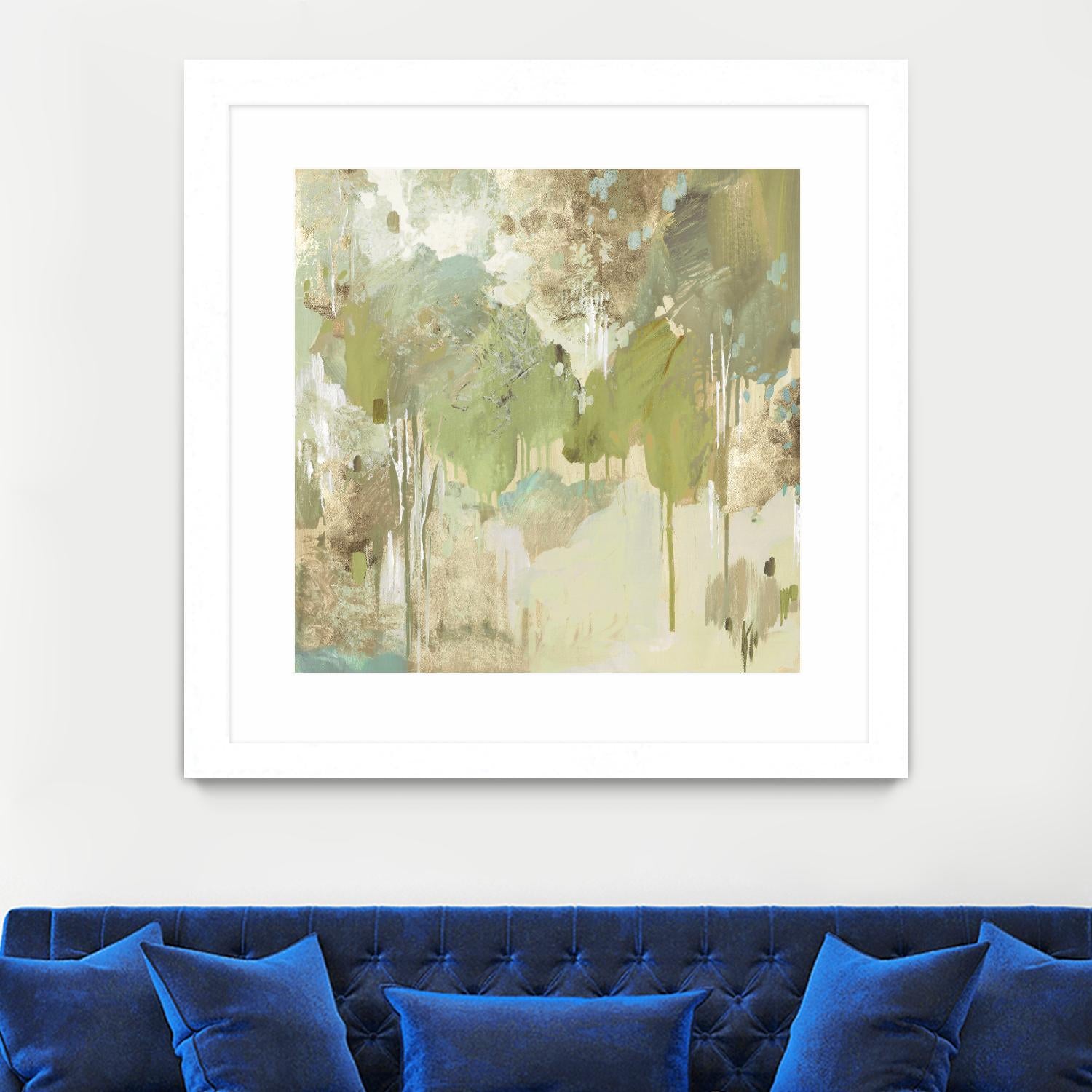 Teal Forest II by Valeria Mravyan on GIANT ART - beige abstract