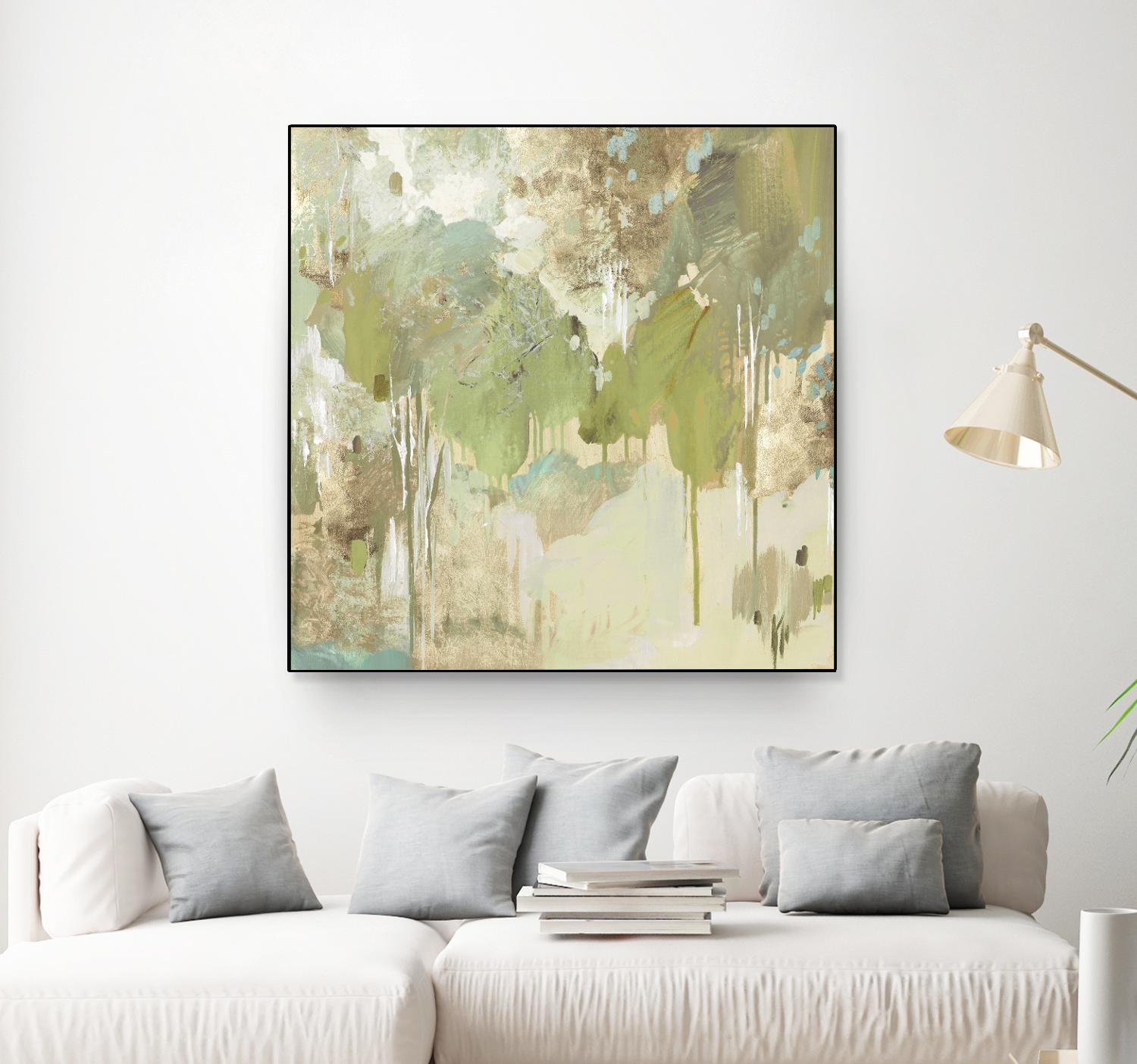 Teal Forest II by Valeria Mravyan on GIANT ART - beige abstract