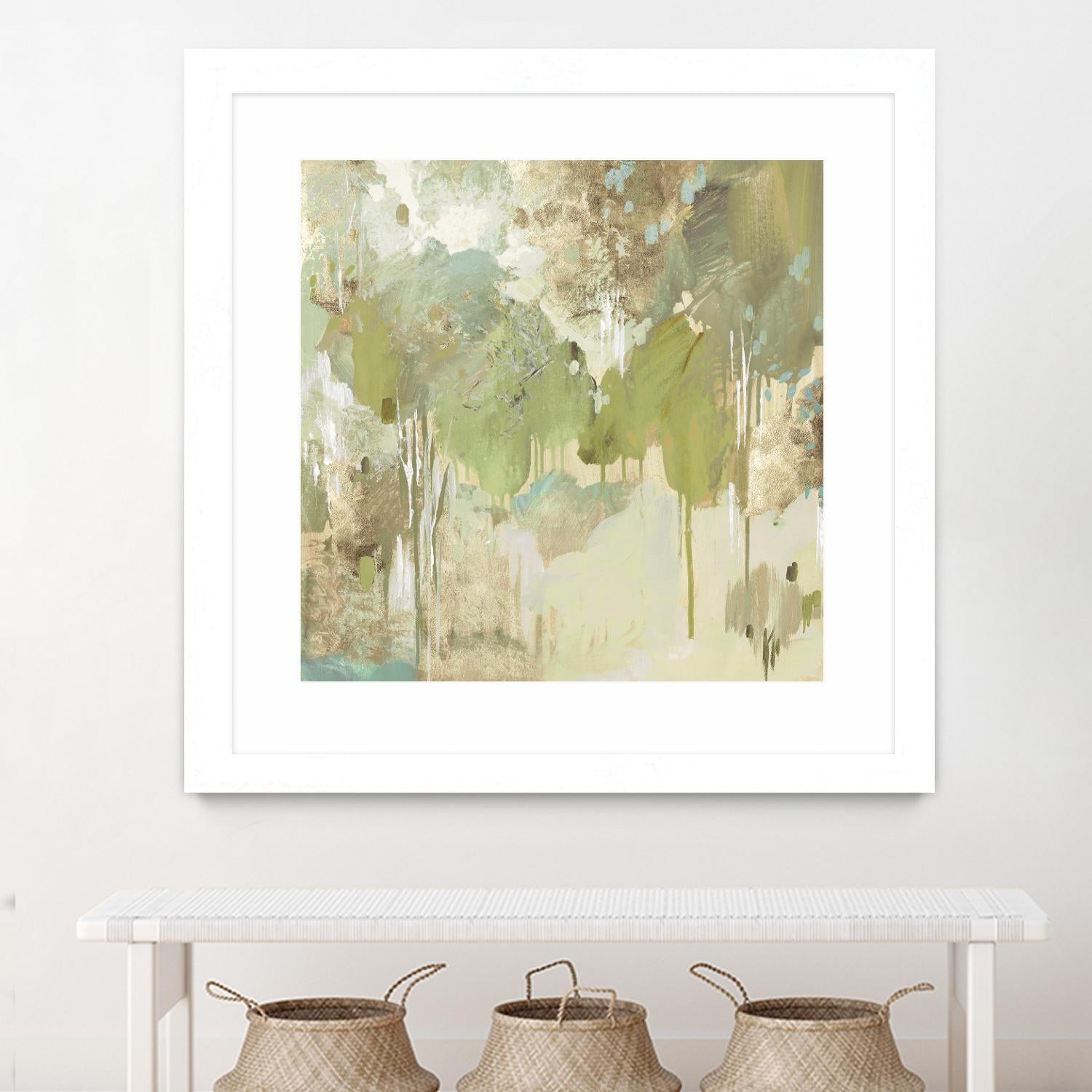 Teal Forest II by Valeria Mravyan on GIANT ART - beige abstract