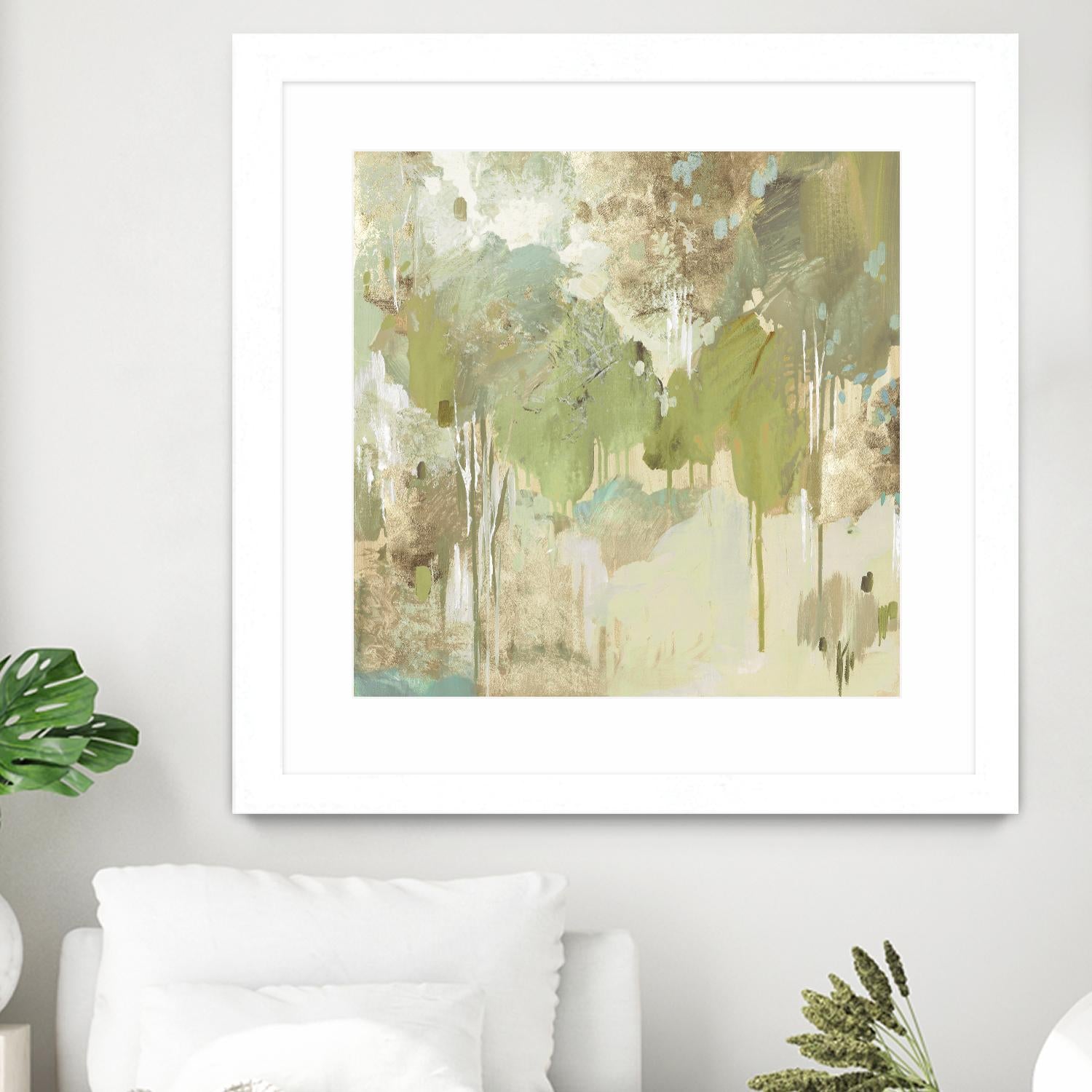 Teal Forest II by Valeria Mravyan on GIANT ART - beige abstract