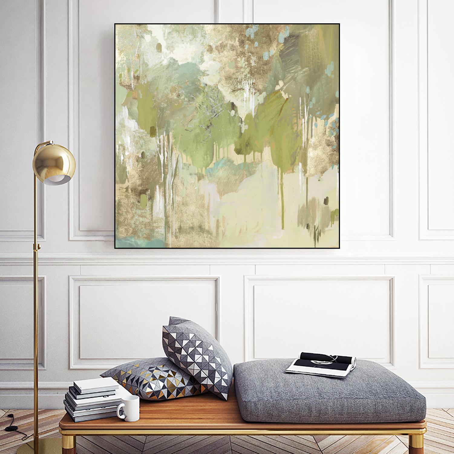 Teal Forest II by Valeria Mravyan on GIANT ART - beige abstract