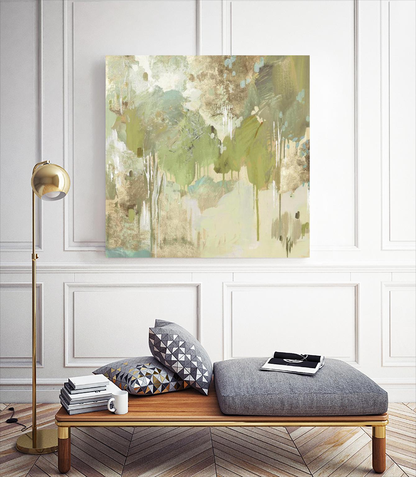 Teal Forest II by Valeria Mravyan on GIANT ART - beige abstract