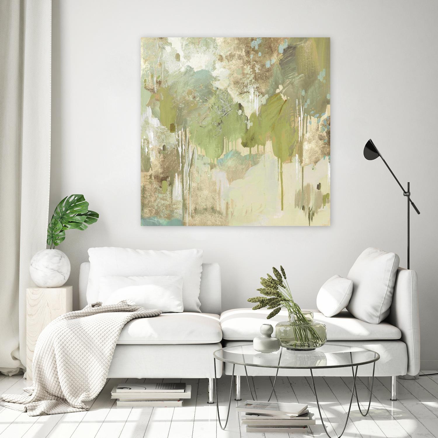 Teal Forest II by Valeria Mravyan on GIANT ART - beige abstract