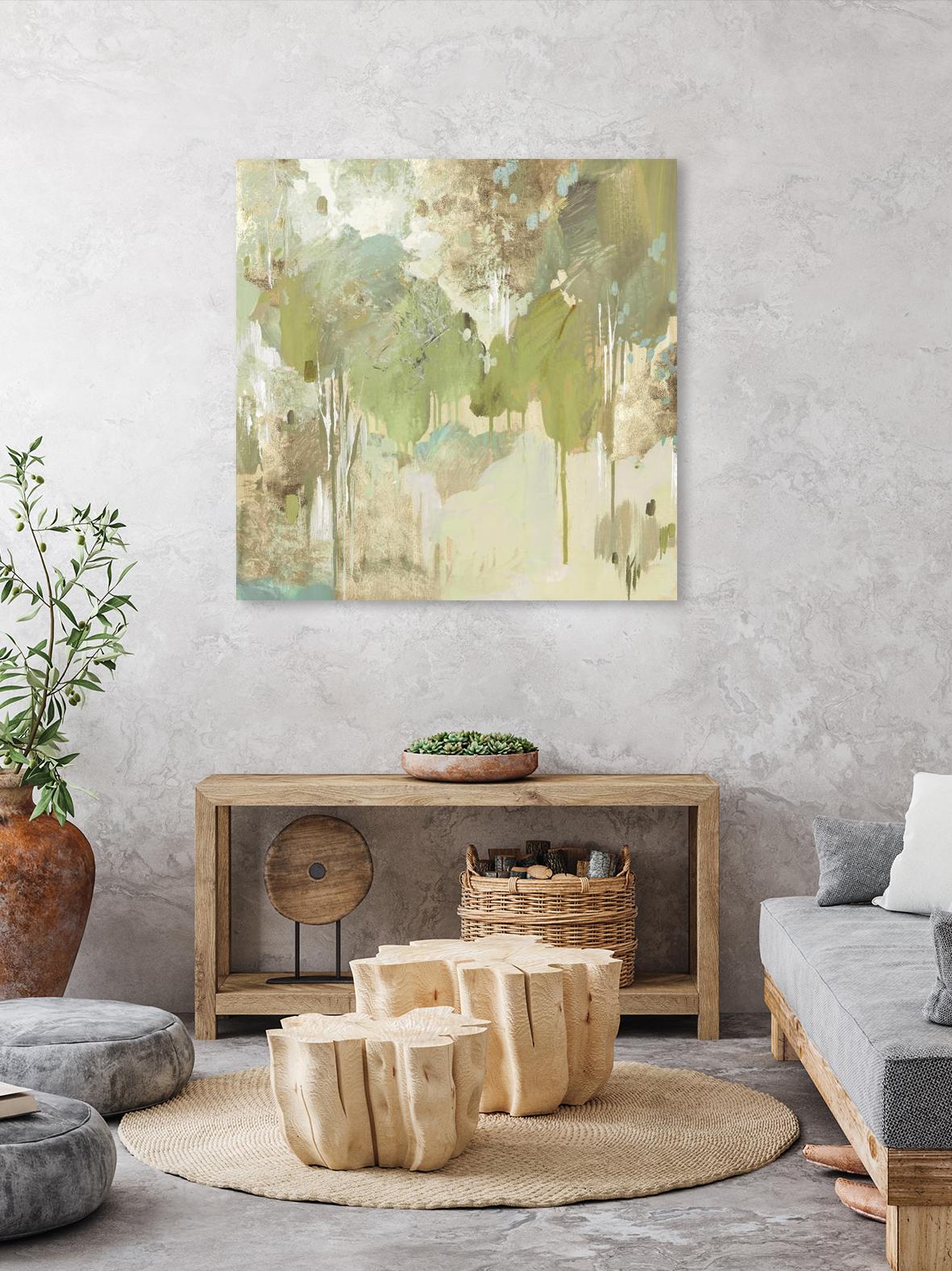 Teal Forest II by Valeria Mravyan on GIANT ART - beige abstract