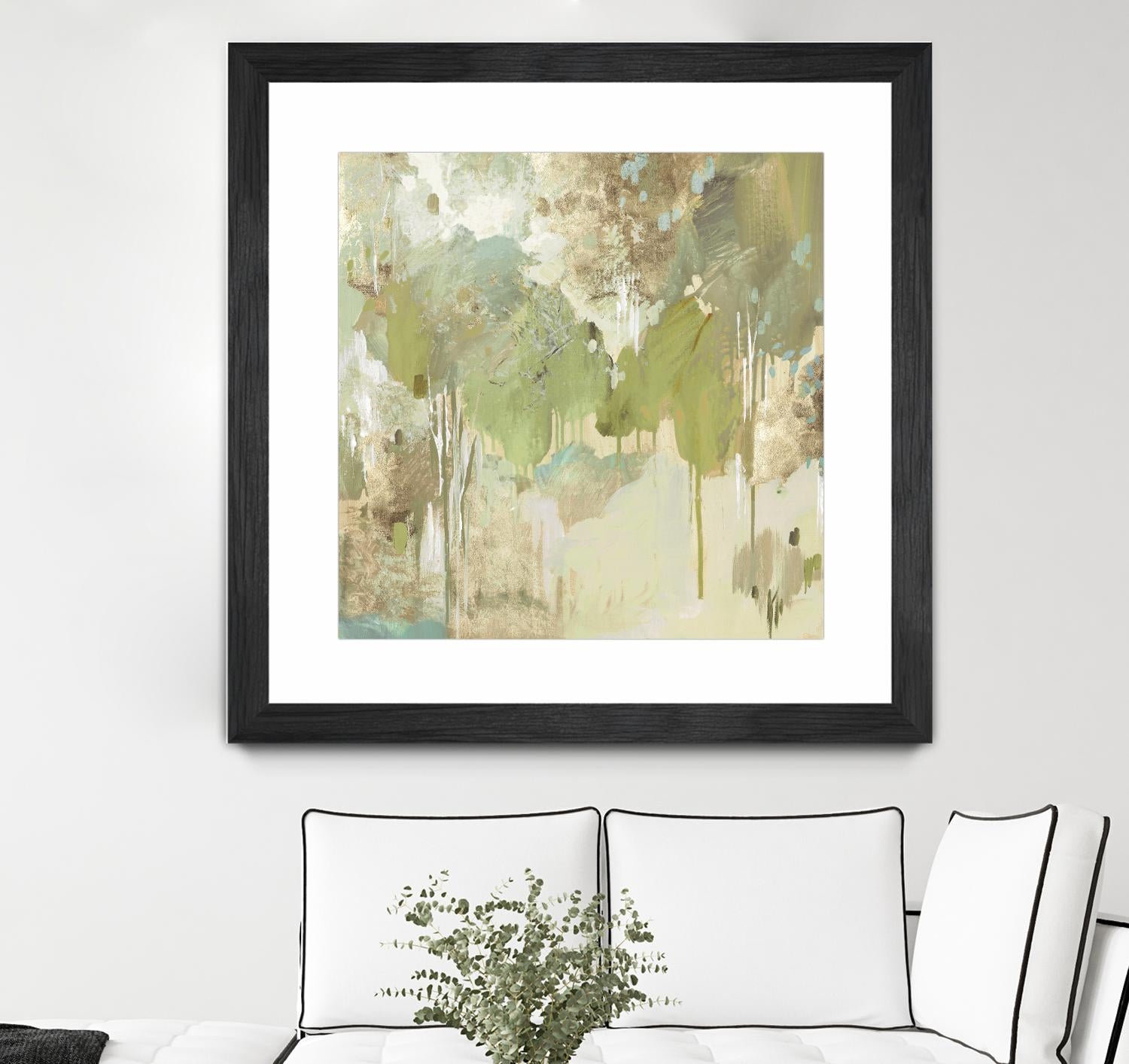 Teal Forest II by Valeria Mravyan on GIANT ART - beige abstract