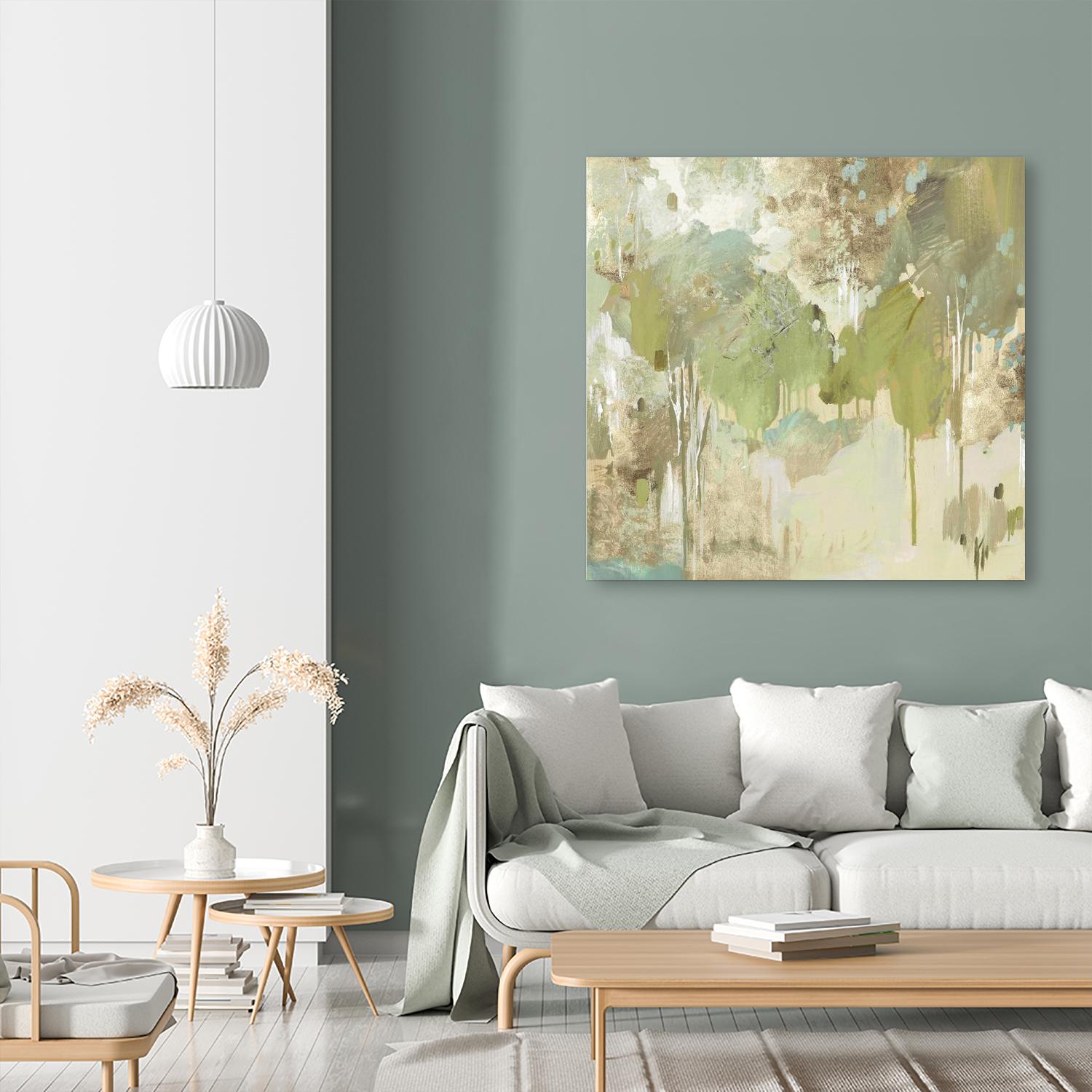 Teal Forest II by Valeria Mravyan on GIANT ART - beige abstract