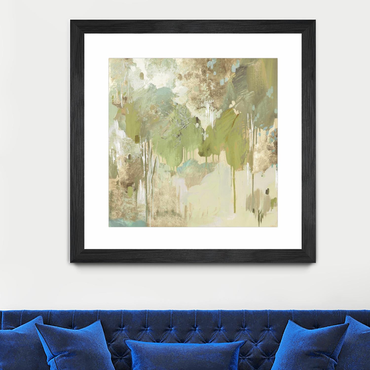 Teal Forest II by Valeria Mravyan on GIANT ART - beige abstract