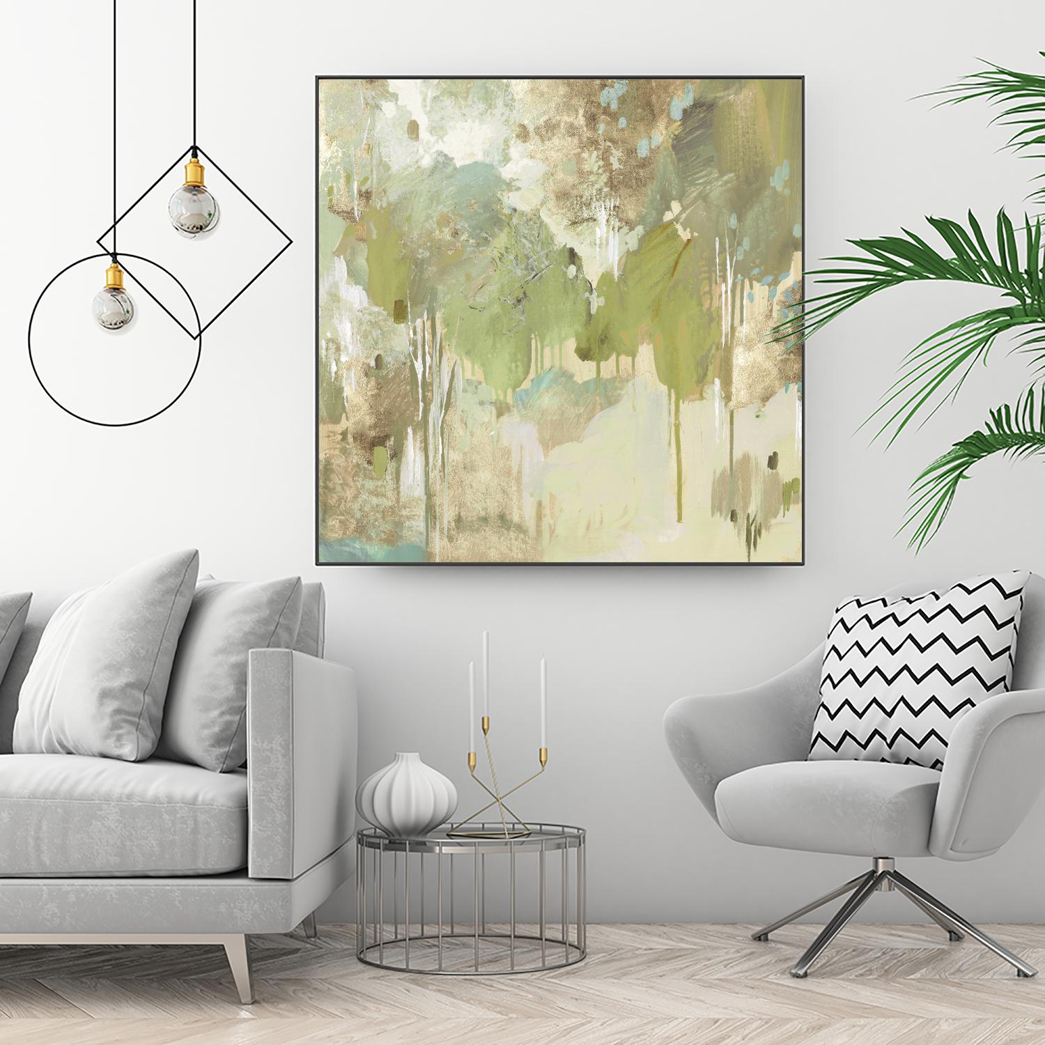 Teal Forest II by Valeria Mravyan on GIANT ART - beige abstract