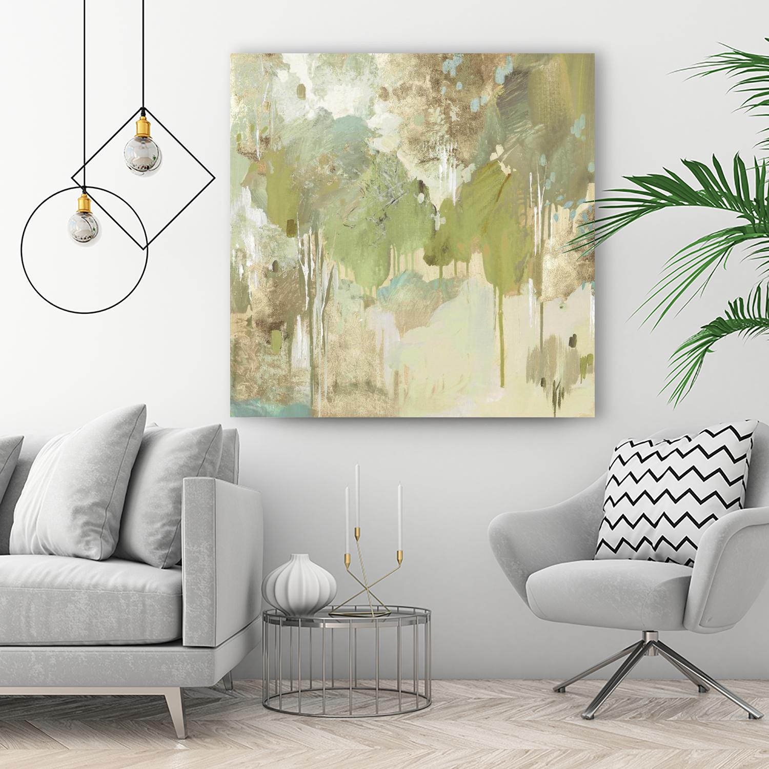 Teal Forest II by Valeria Mravyan on GIANT ART - beige abstract