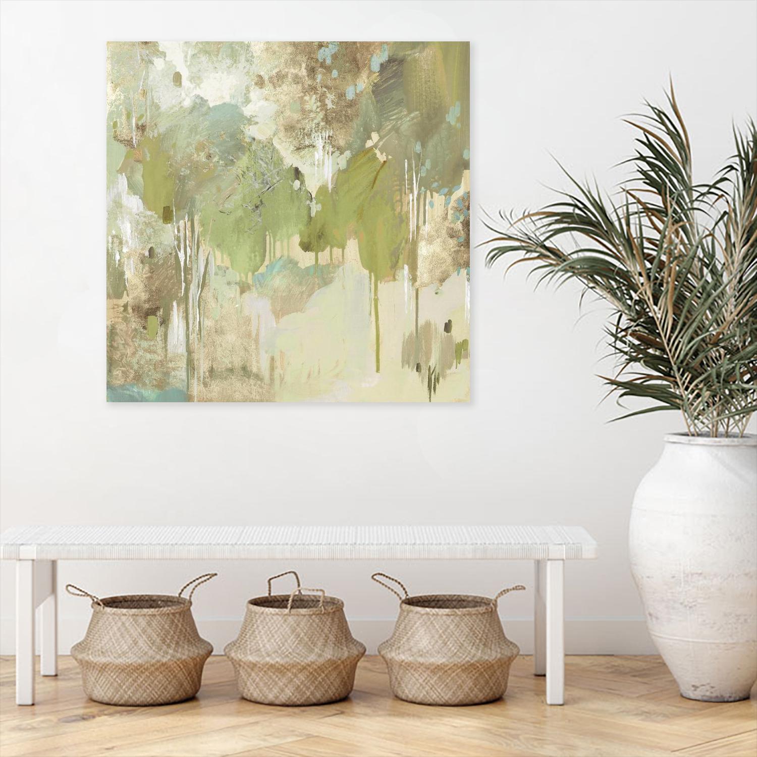 Teal Forest II by Valeria Mravyan on GIANT ART - beige abstract