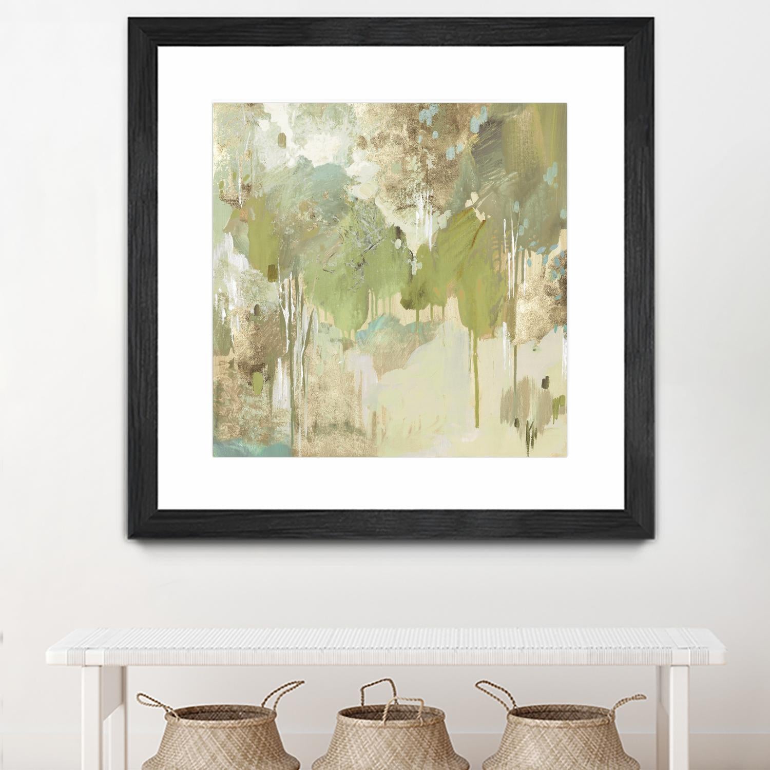 Teal Forest II by Valeria Mravyan on GIANT ART - beige abstract