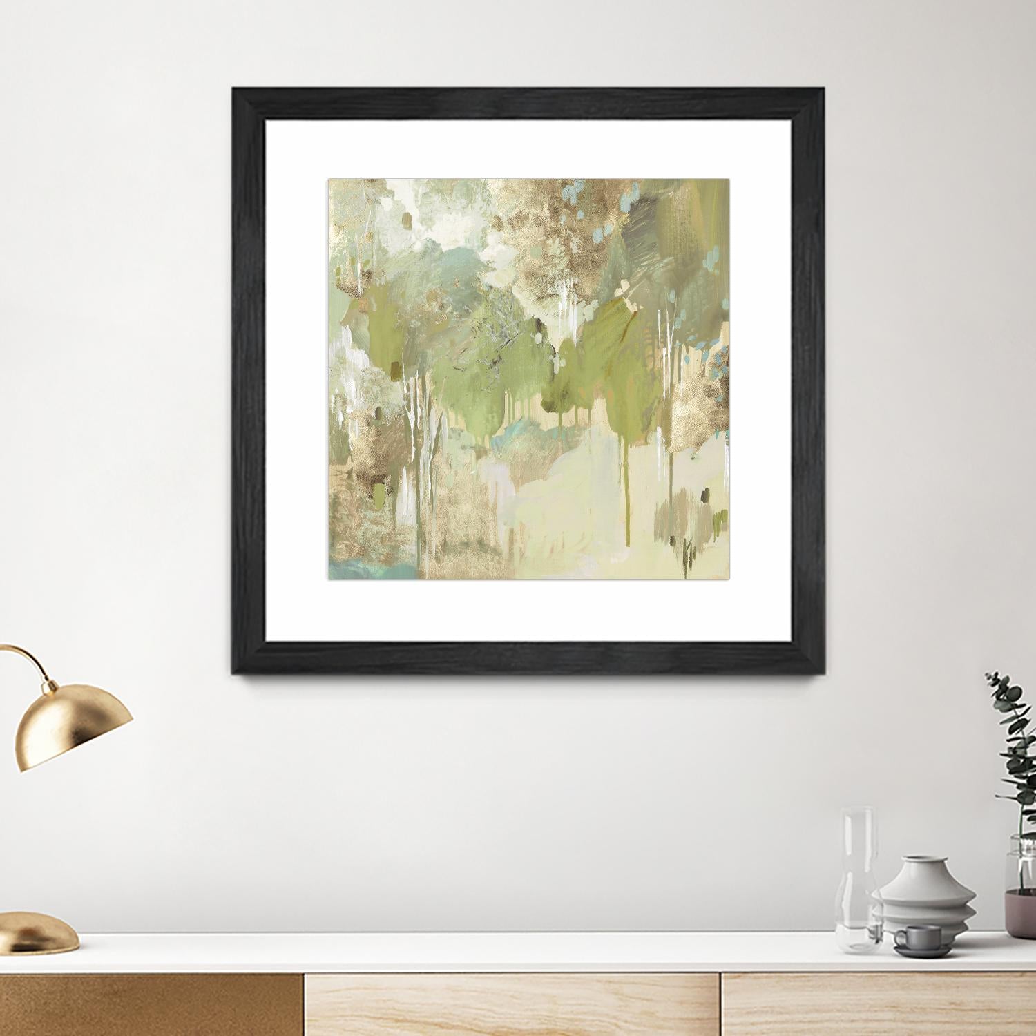 Teal Forest II by Valeria Mravyan on GIANT ART - beige abstract