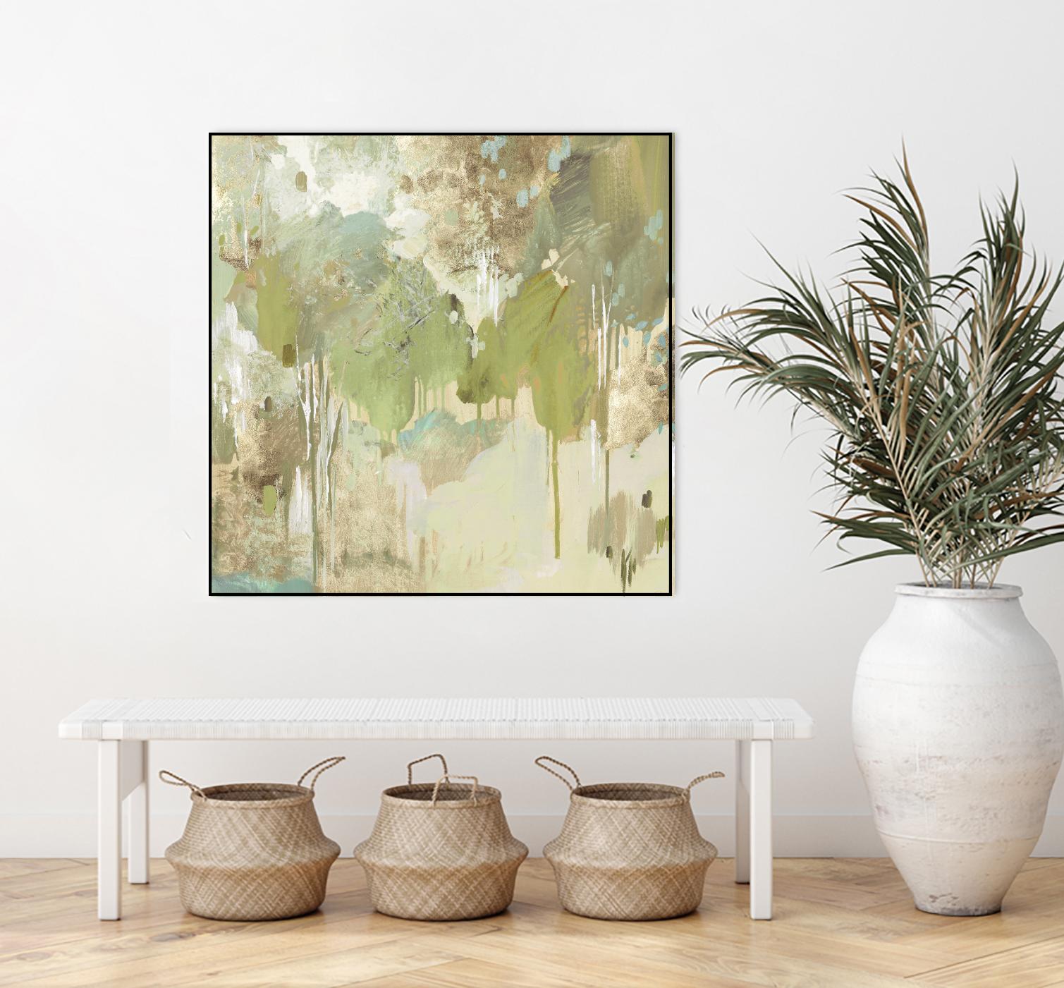 Teal Forest II by Valeria Mravyan on GIANT ART - beige abstract