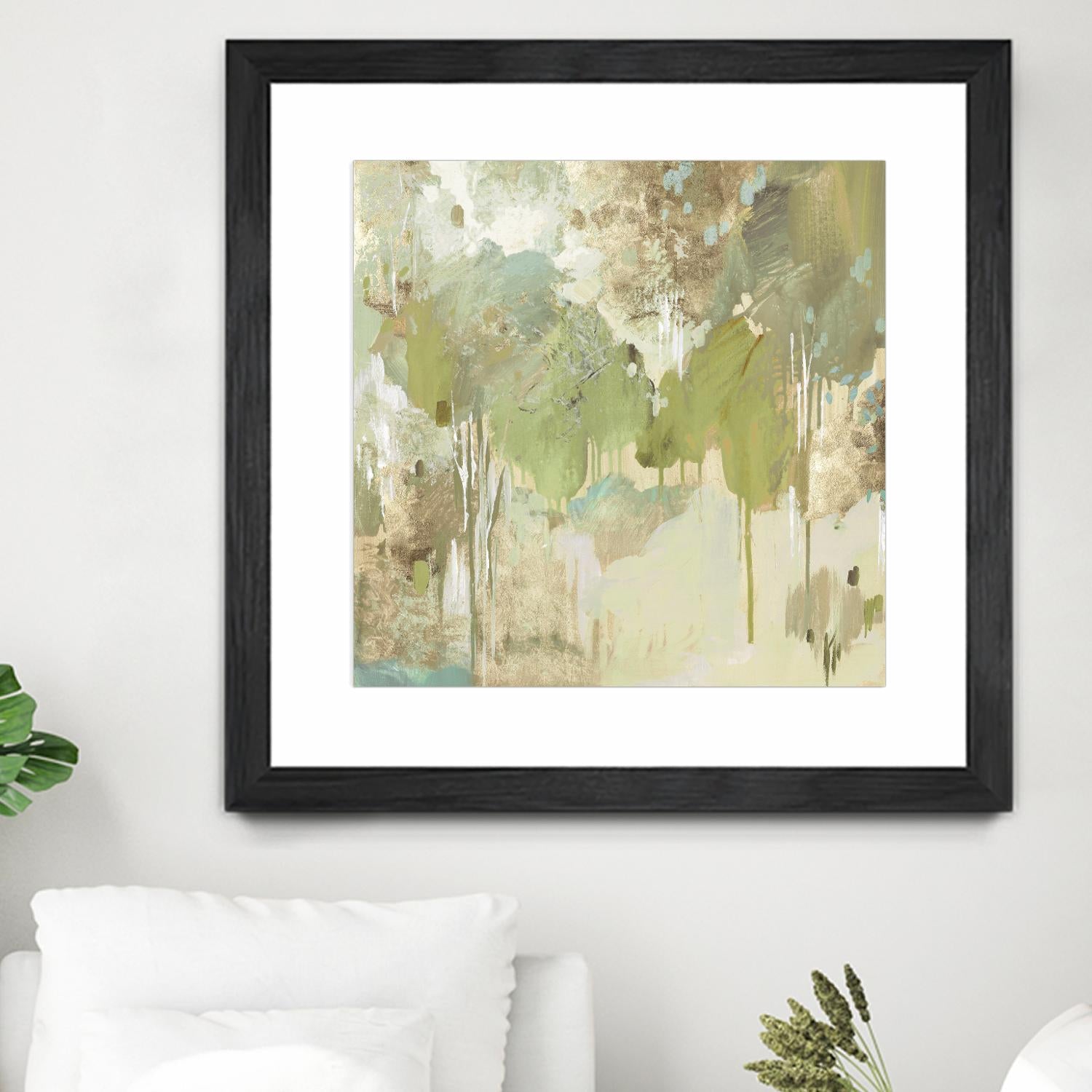 Teal Forest II by Valeria Mravyan on GIANT ART - beige abstract