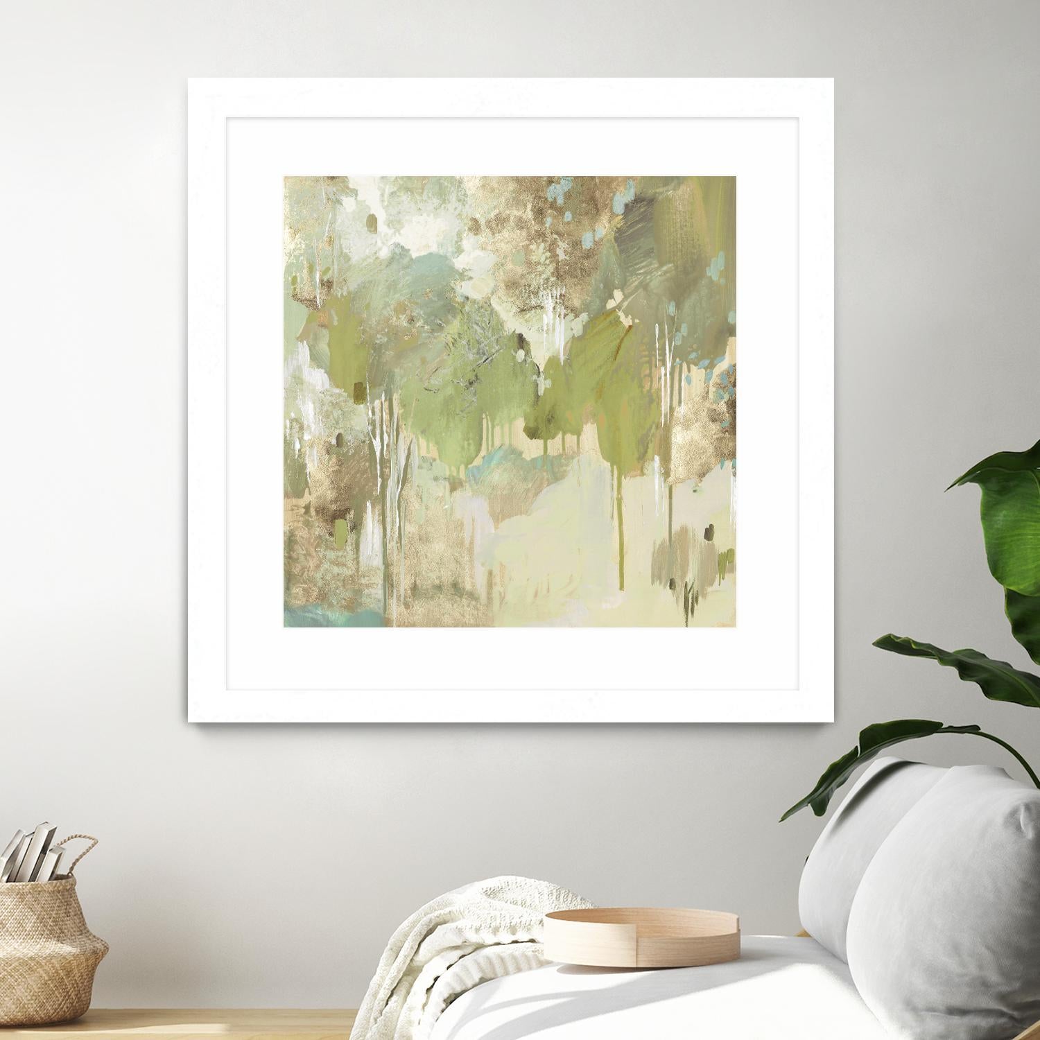 Teal Forest II by Valeria Mravyan on GIANT ART - beige abstract