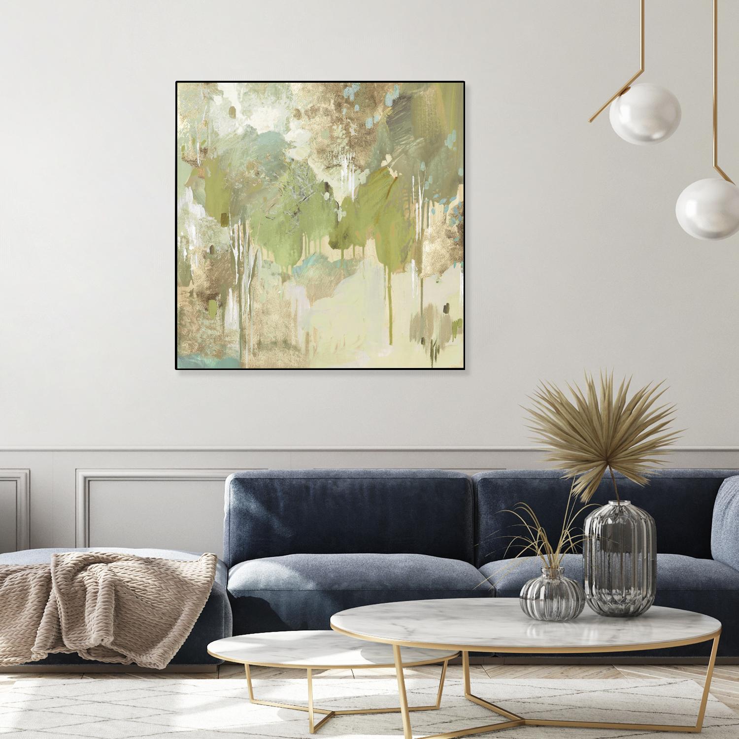 Teal Forest II by Valeria Mravyan on GIANT ART - beige abstract