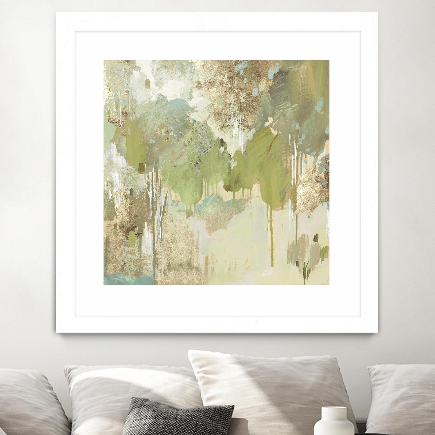 Teal Forest II by Valeria Mravyan on GIANT ART - beige abstract