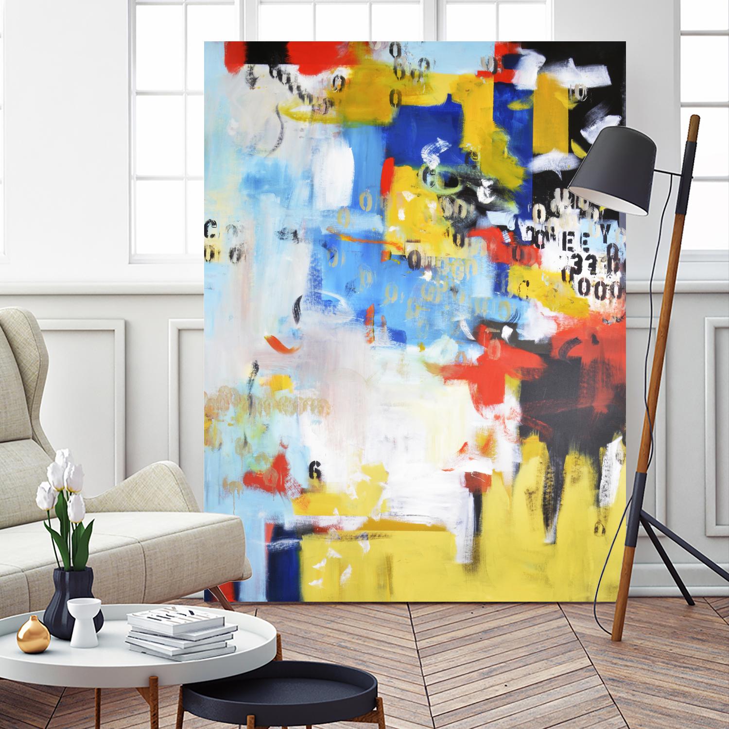 The History of Losing Zeroes Part II by Mark Pulliam on GIANT ART - yellow abstract