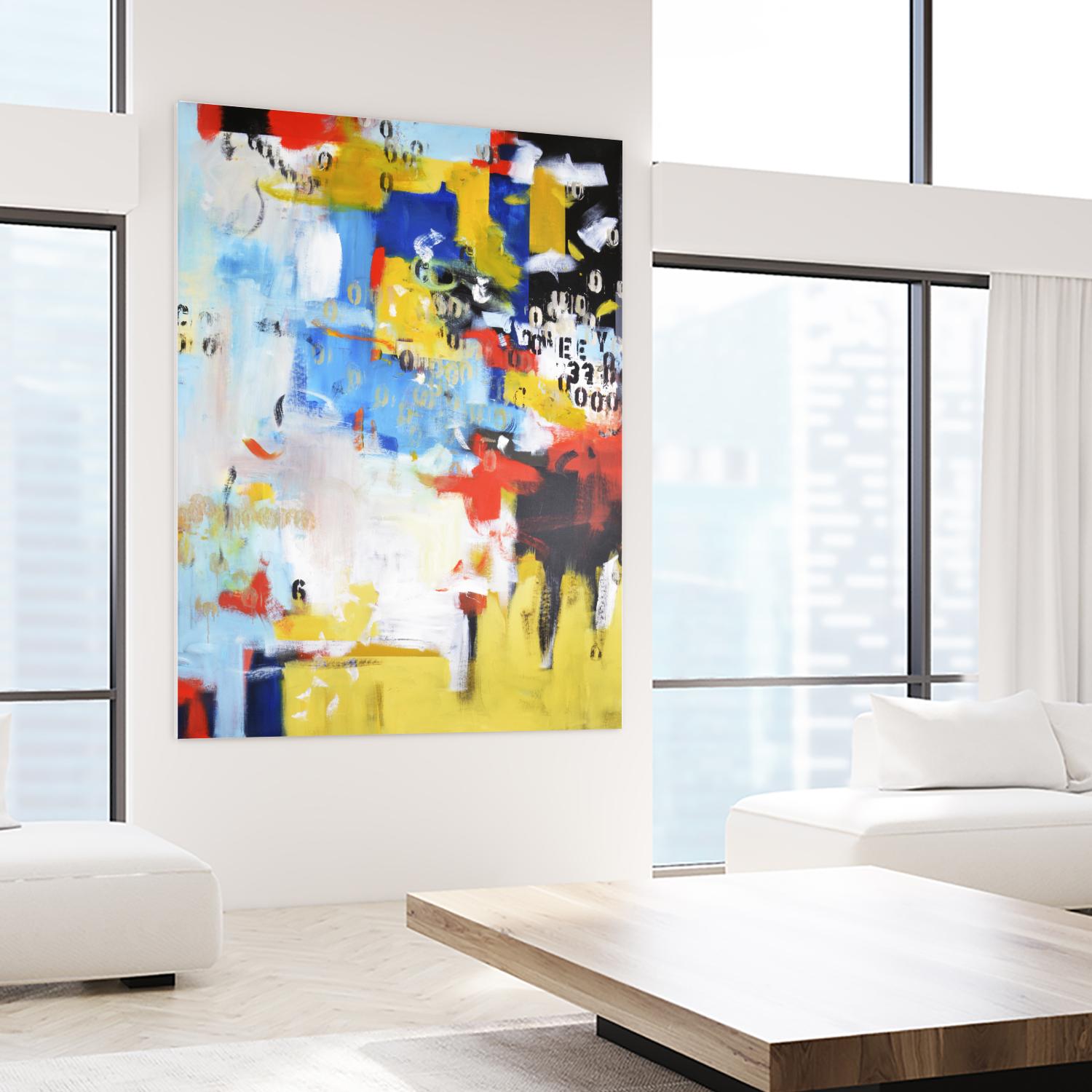 The History of Losing Zeroes Part II by Mark Pulliam on GIANT ART - yellow abstract