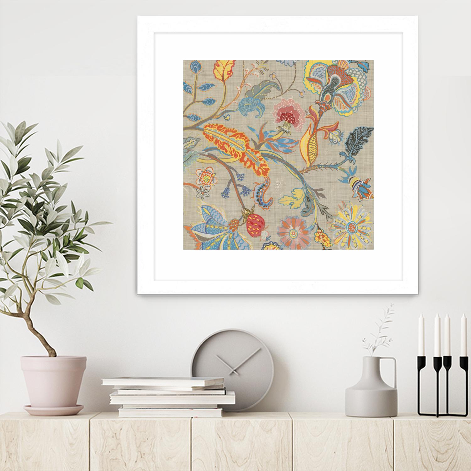 Folklore I by Maya Woods on GIANT ART - red floral