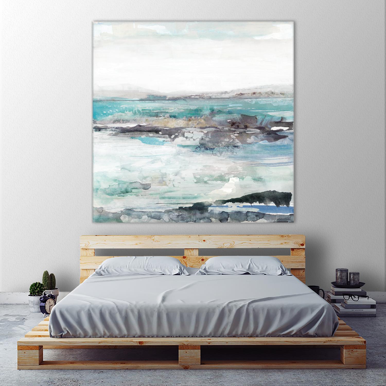 Sea Foam I by Maya Woods on GIANT ART - cyan abstract