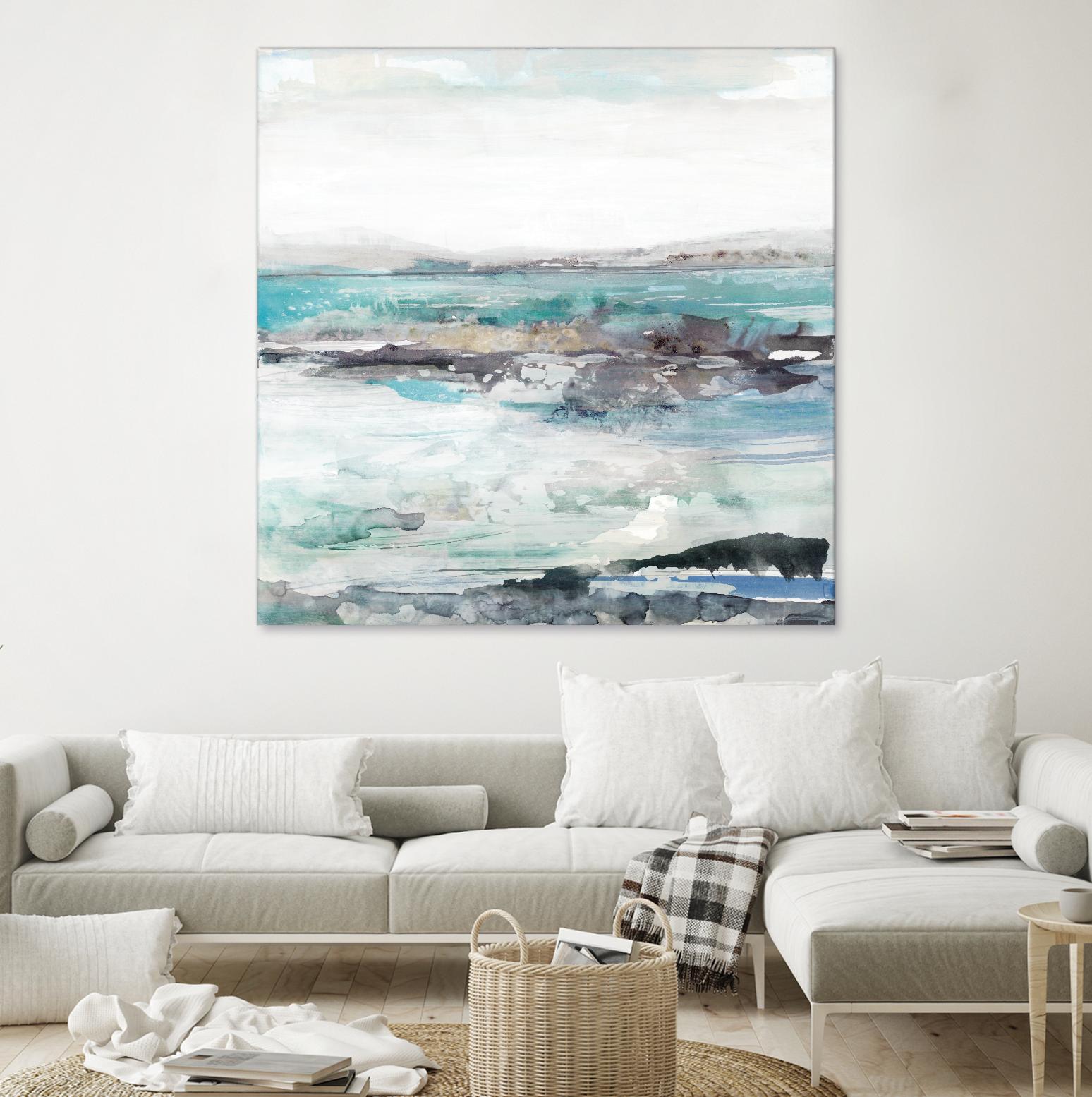 Sea Foam I by Maya Woods on GIANT ART - cyan abstract