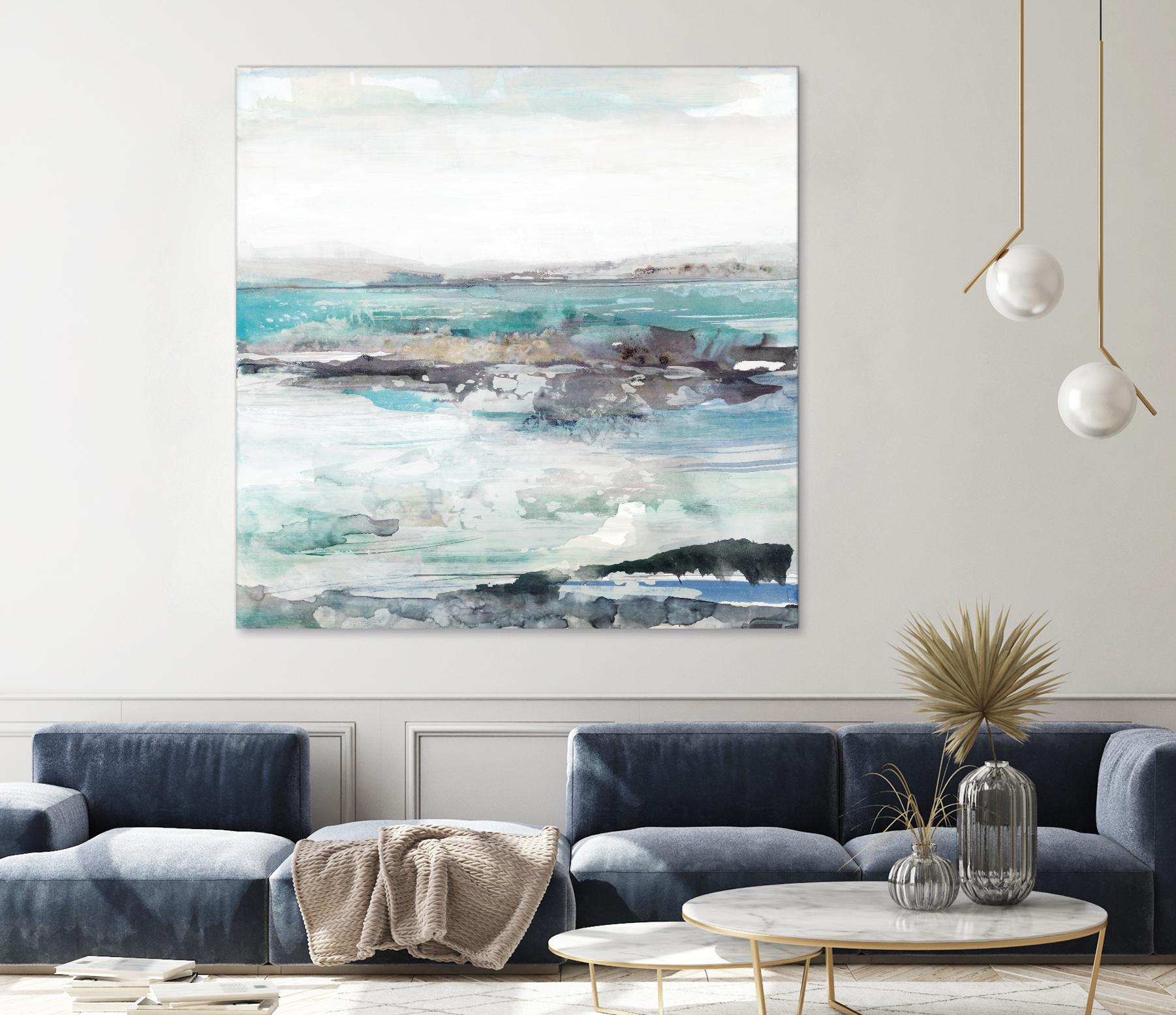 Sea Foam I by Maya Woods on GIANT ART - cyan abstract