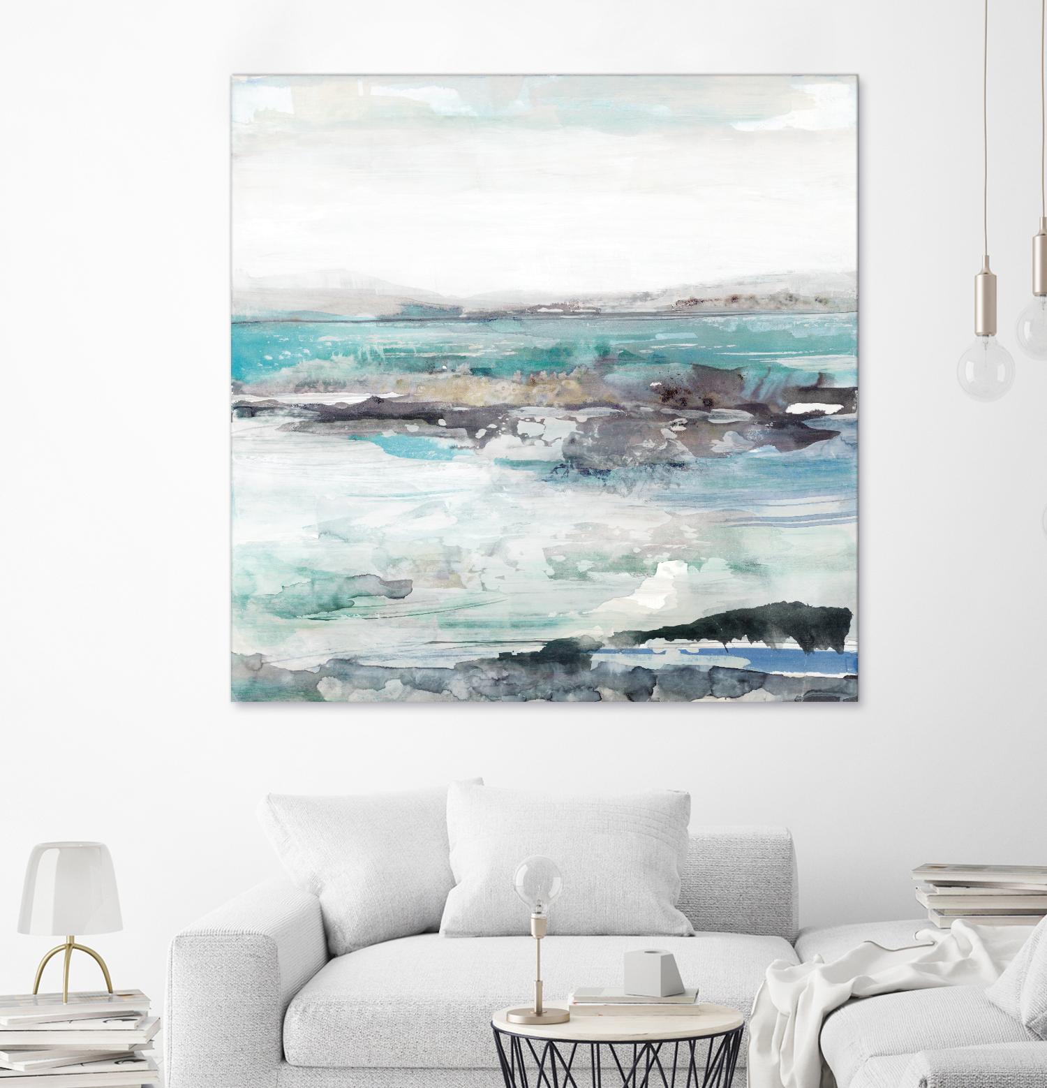 Sea Foam I by Maya Woods on GIANT ART - cyan abstract