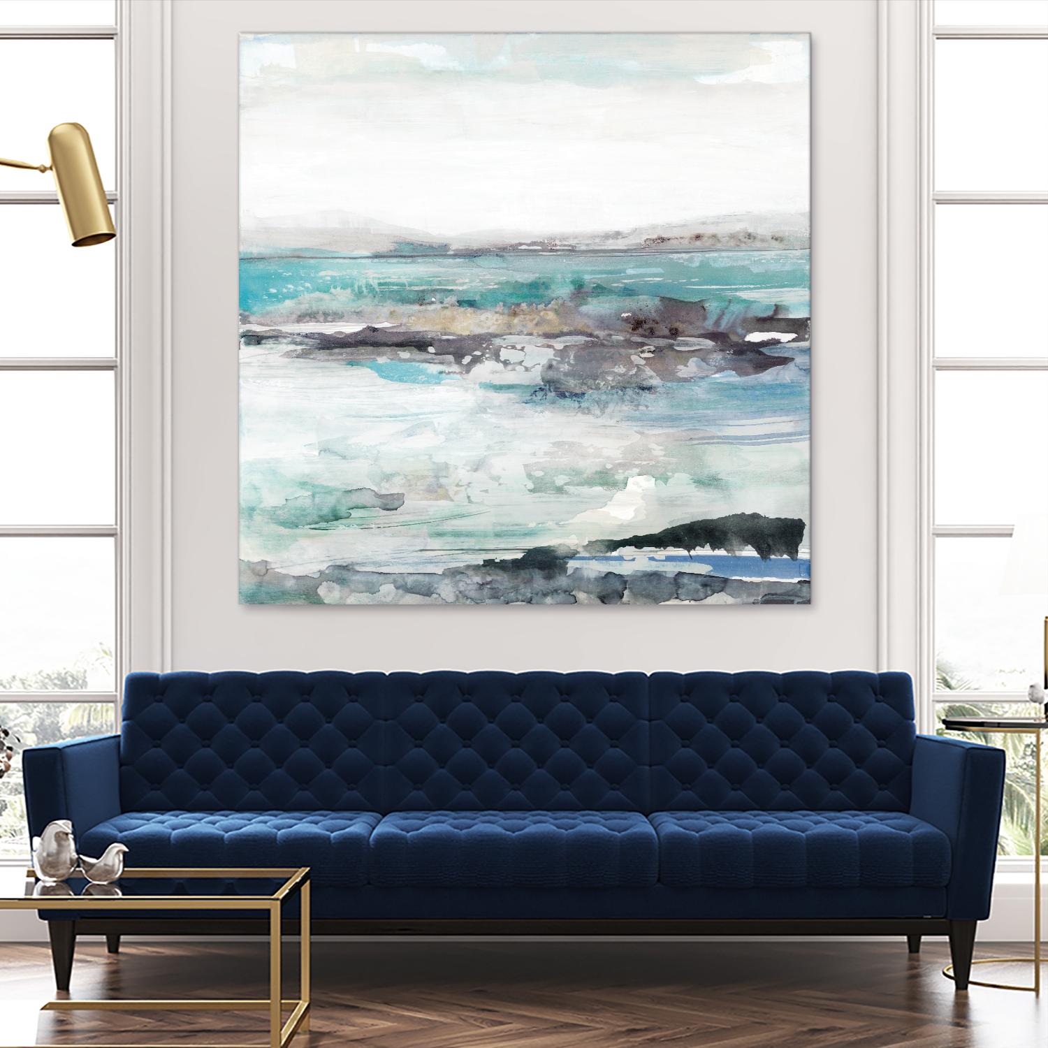 Sea Foam I by Maya Woods on GIANT ART - cyan abstract
