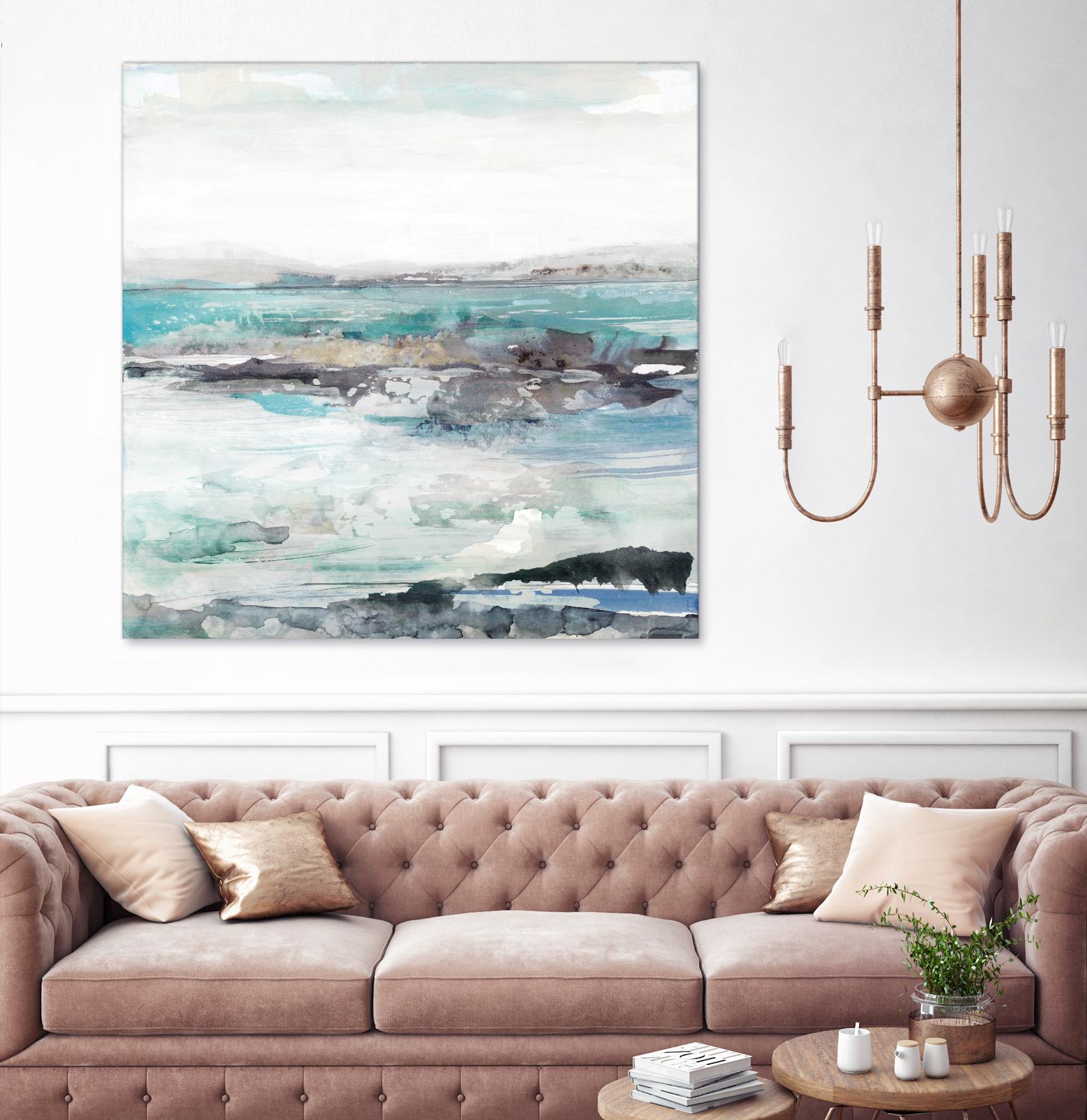 Sea Foam I by Maya Woods on GIANT ART - cyan abstract