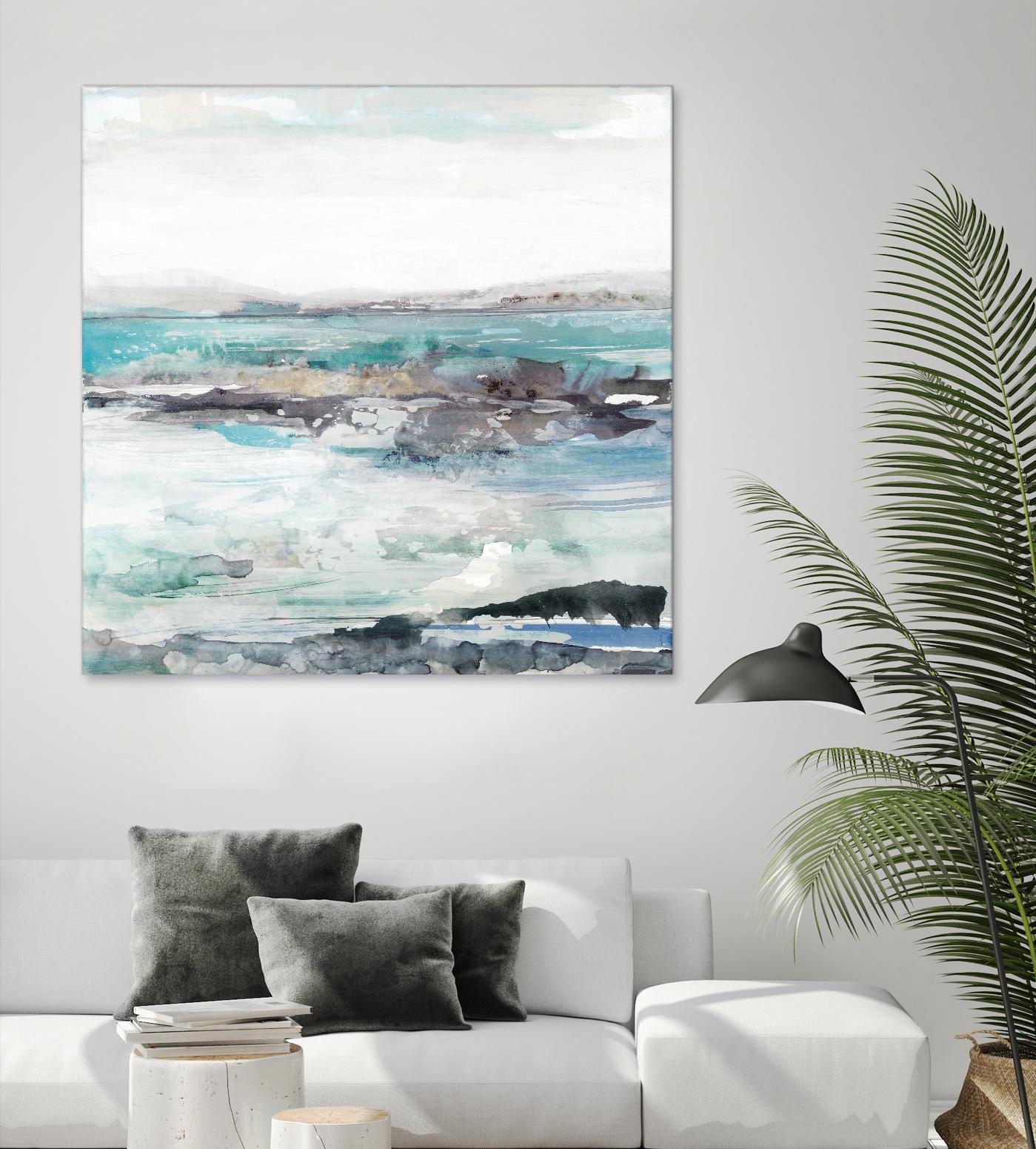 Sea Foam I by Maya Woods on GIANT ART - cyan abstract