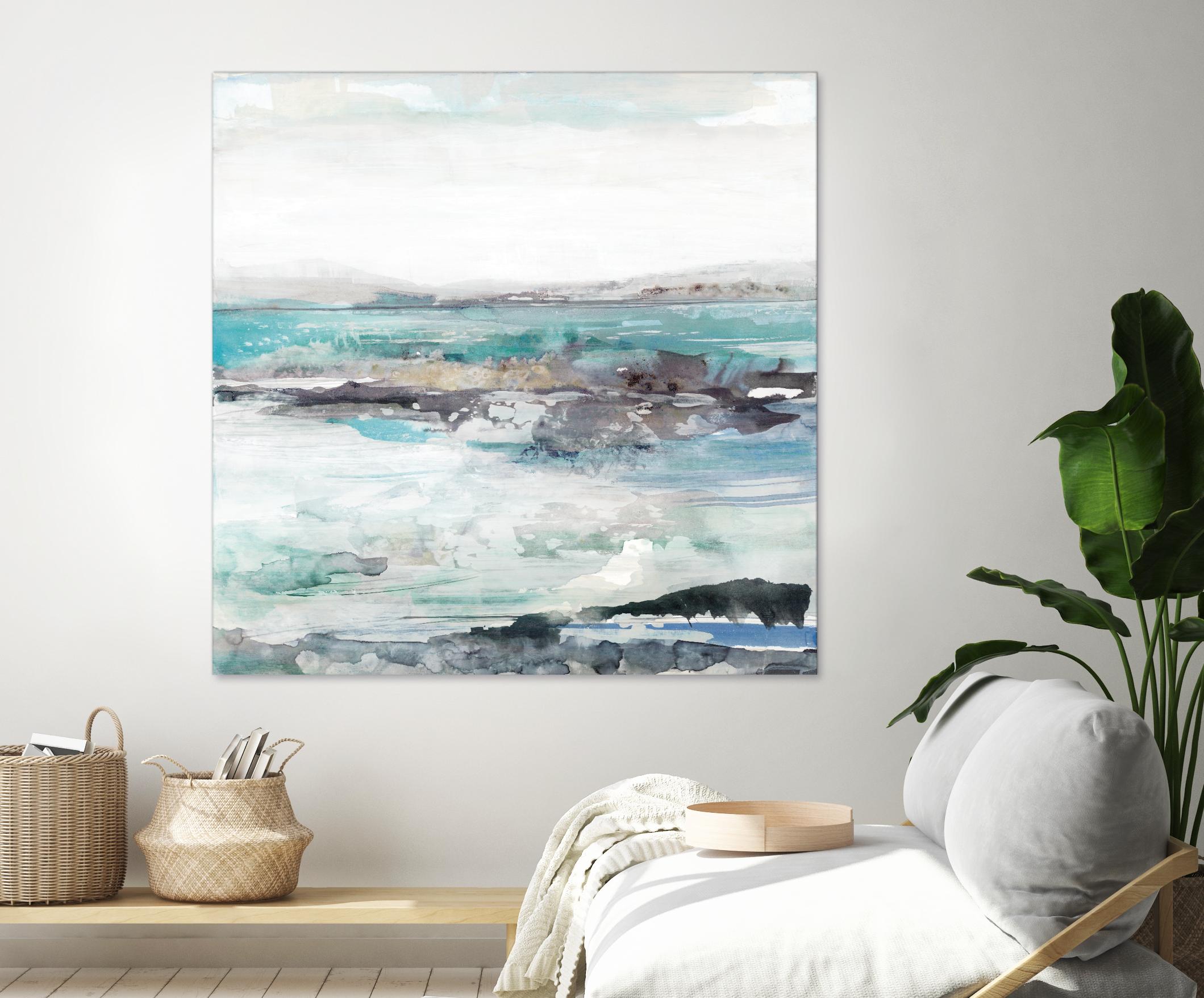 Sea Foam I by Maya Woods on GIANT ART - cyan abstract