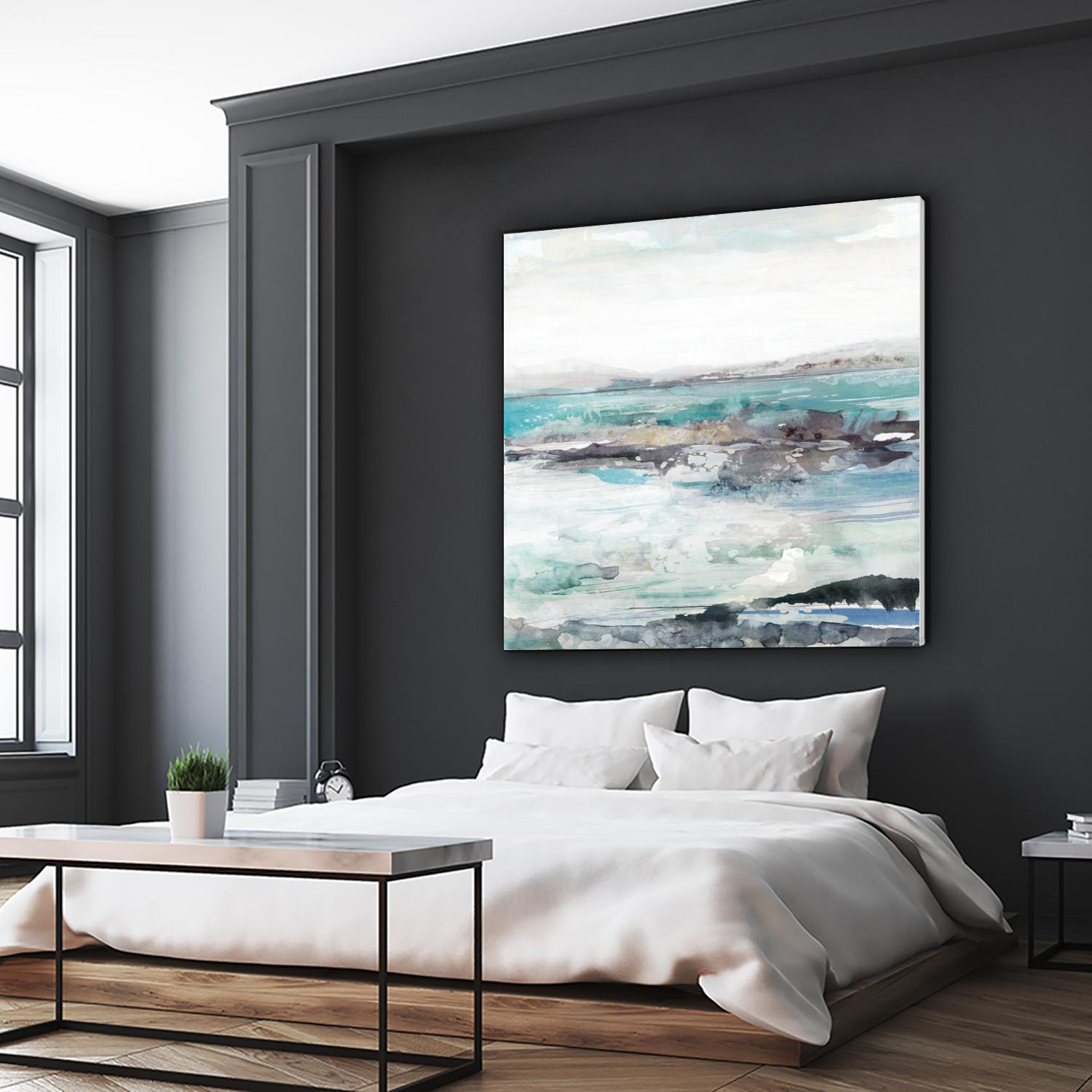 Sea Foam I by Maya Woods on GIANT ART - cyan abstract