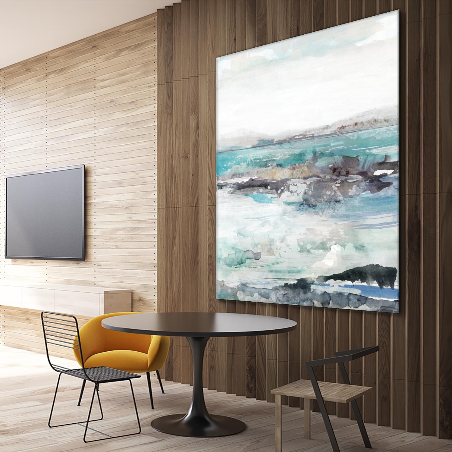 Sea Foam I by Maya Woods on GIANT ART - cyan abstract