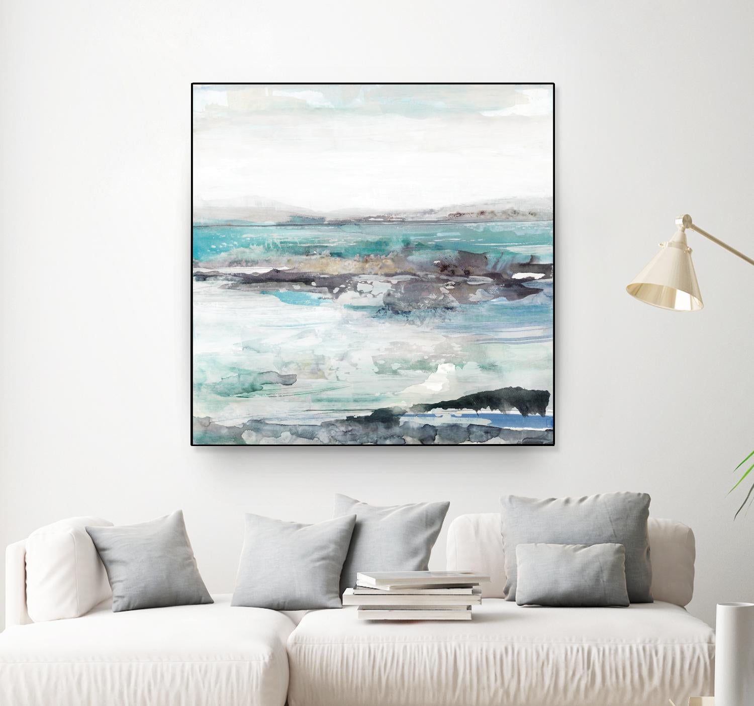 Sea Foam I by Maya Woods on GIANT ART - cyan abstract