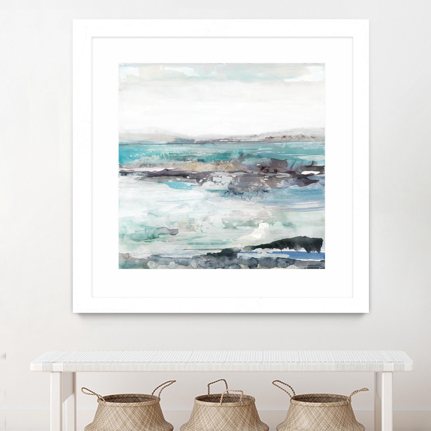 Sea Foam I by Maya Woods on GIANT ART - cyan abstract