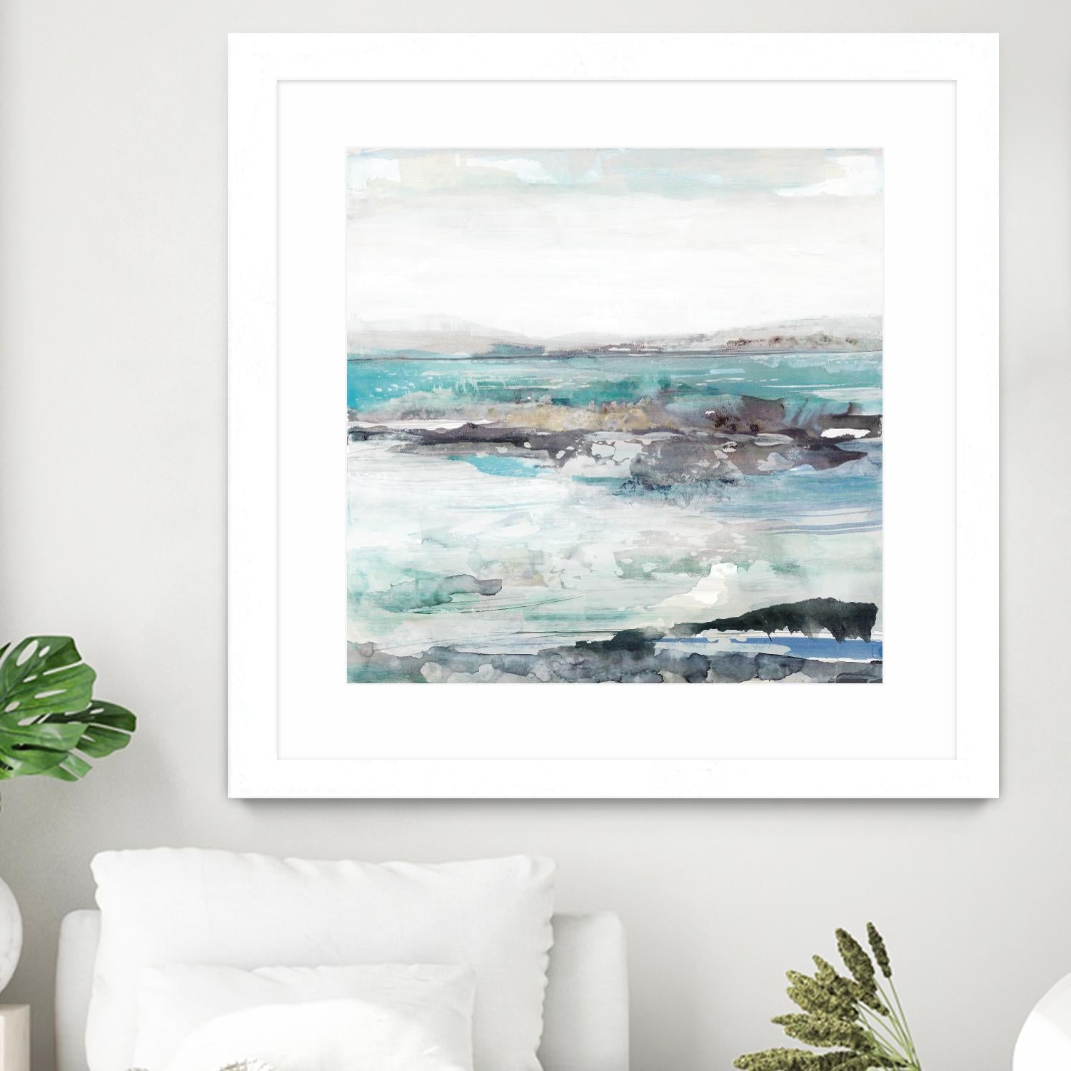 Sea Foam I by Maya Woods on GIANT ART - cyan abstract